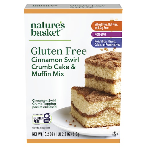 Nature's Basket Cinnamon Swirl Crumb Cake & Muffin Mix, Gluten