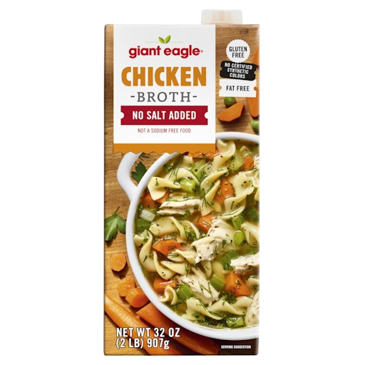 Giant Eagle Chicken Broth, No Salt Added | Giant Eagle | Because
