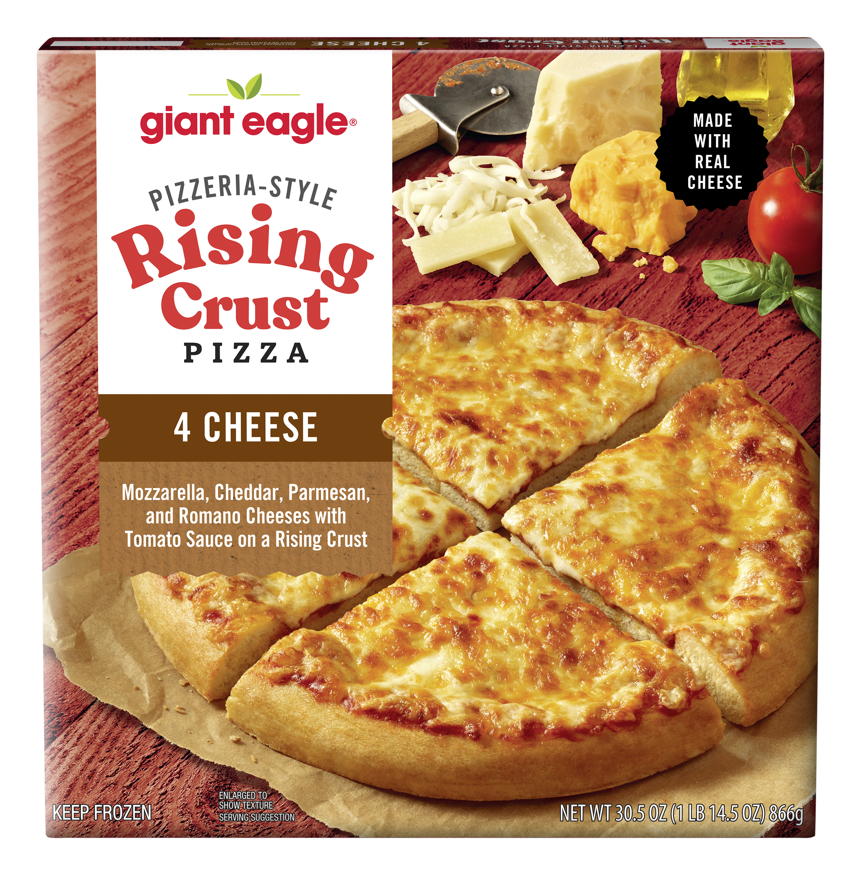 Giant Eagle 4 Cheese Pizza, Pizzeria-Style Rising Crust | Giant
