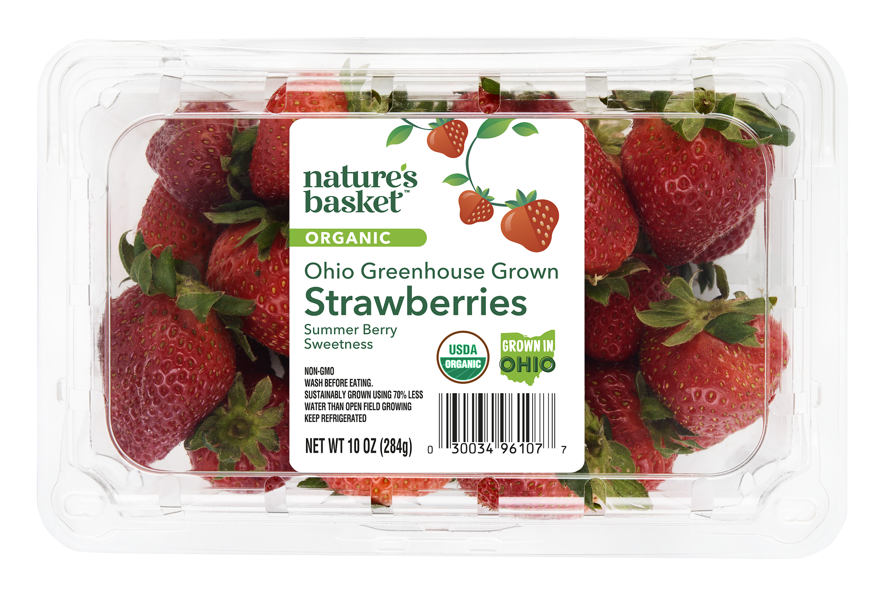 Nature's Basket Strawberries, Organic, Ohio Greenhouse Grown