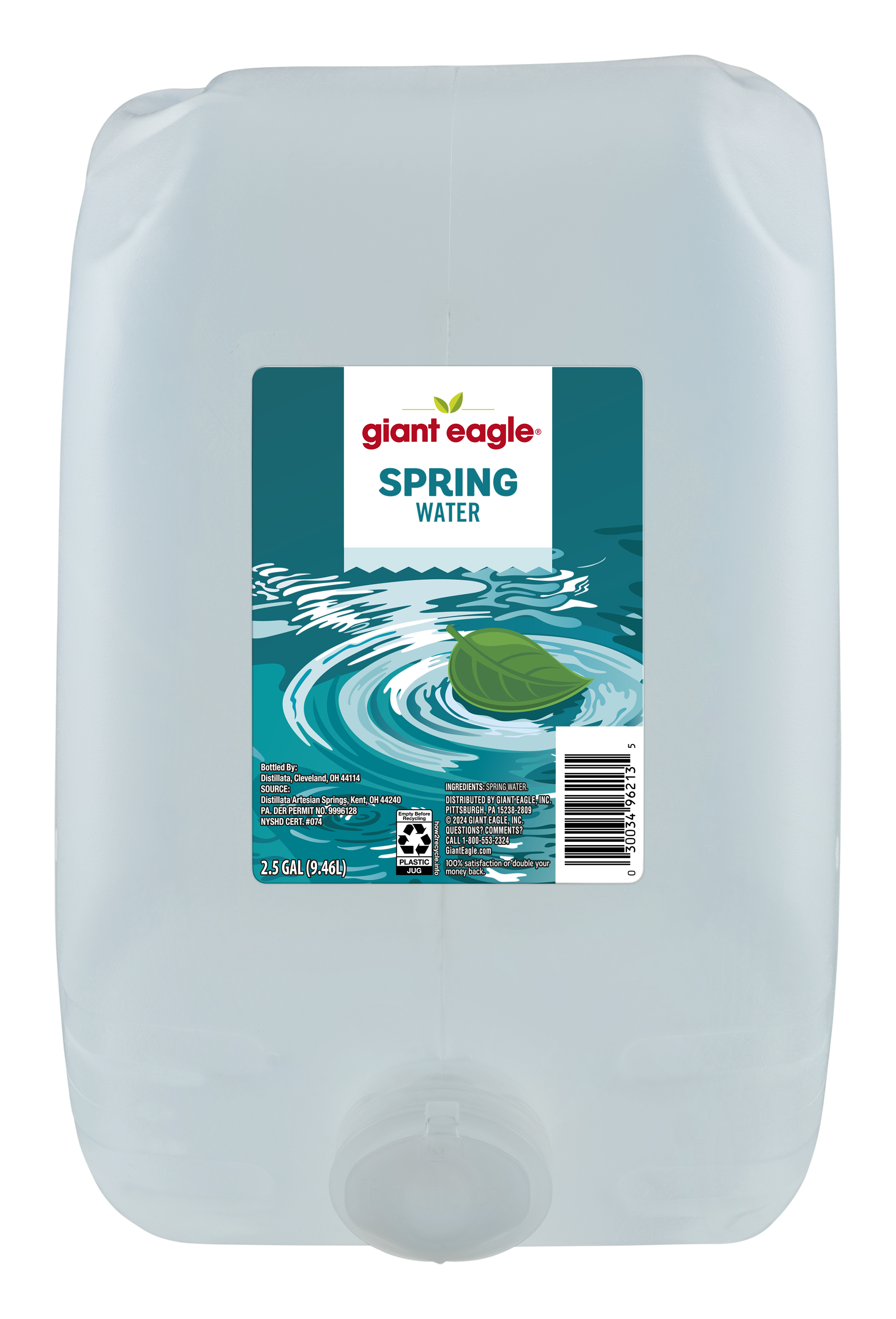Giant Eagle Spring Water 2.5 Gallon | Giant Eagle | Because It Matters |  Grocery Store & Pharmacy