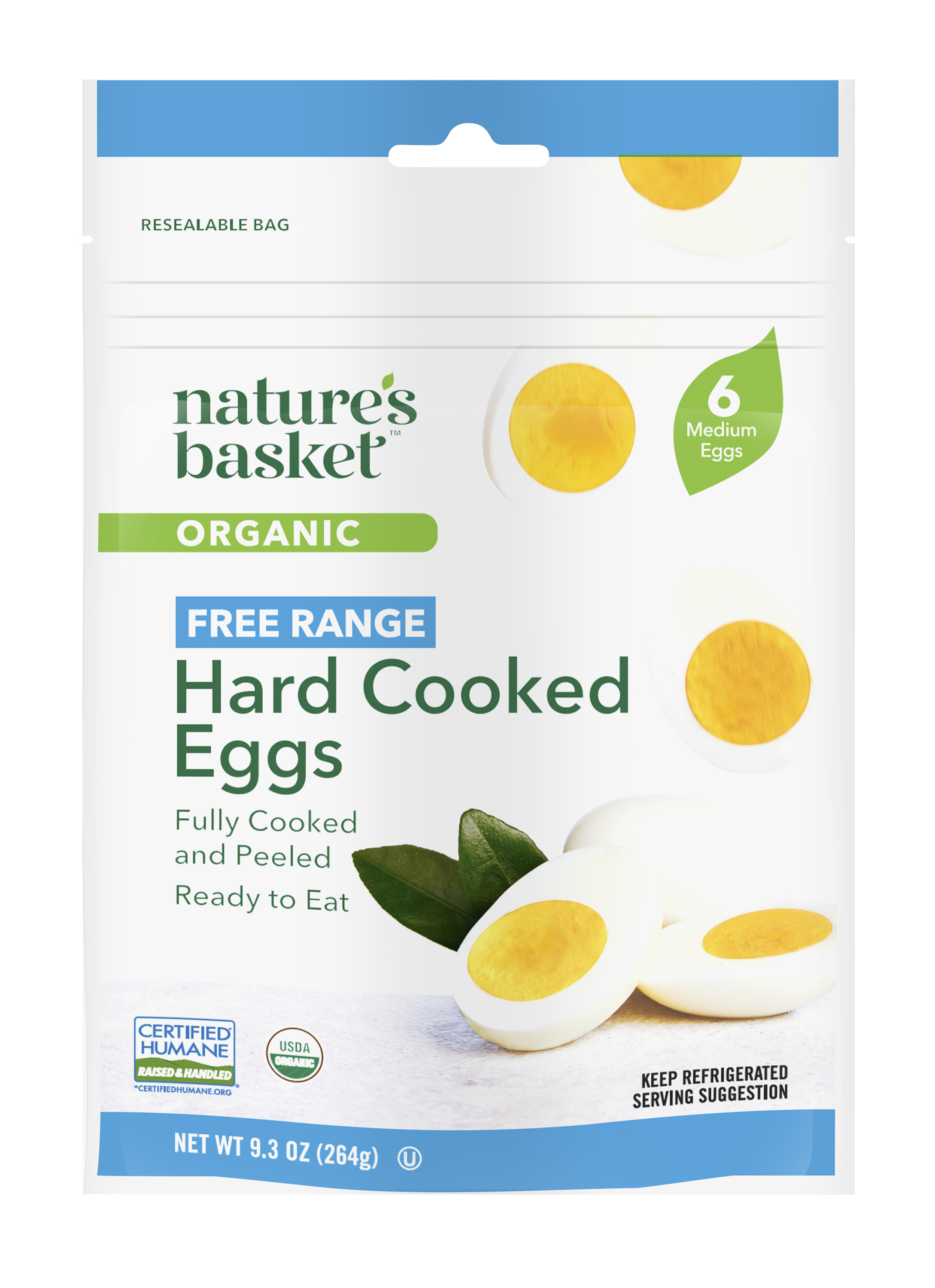 Nature's Basket Hard Cooked Eggs, Organic, 6 Medium Eggs | Giant