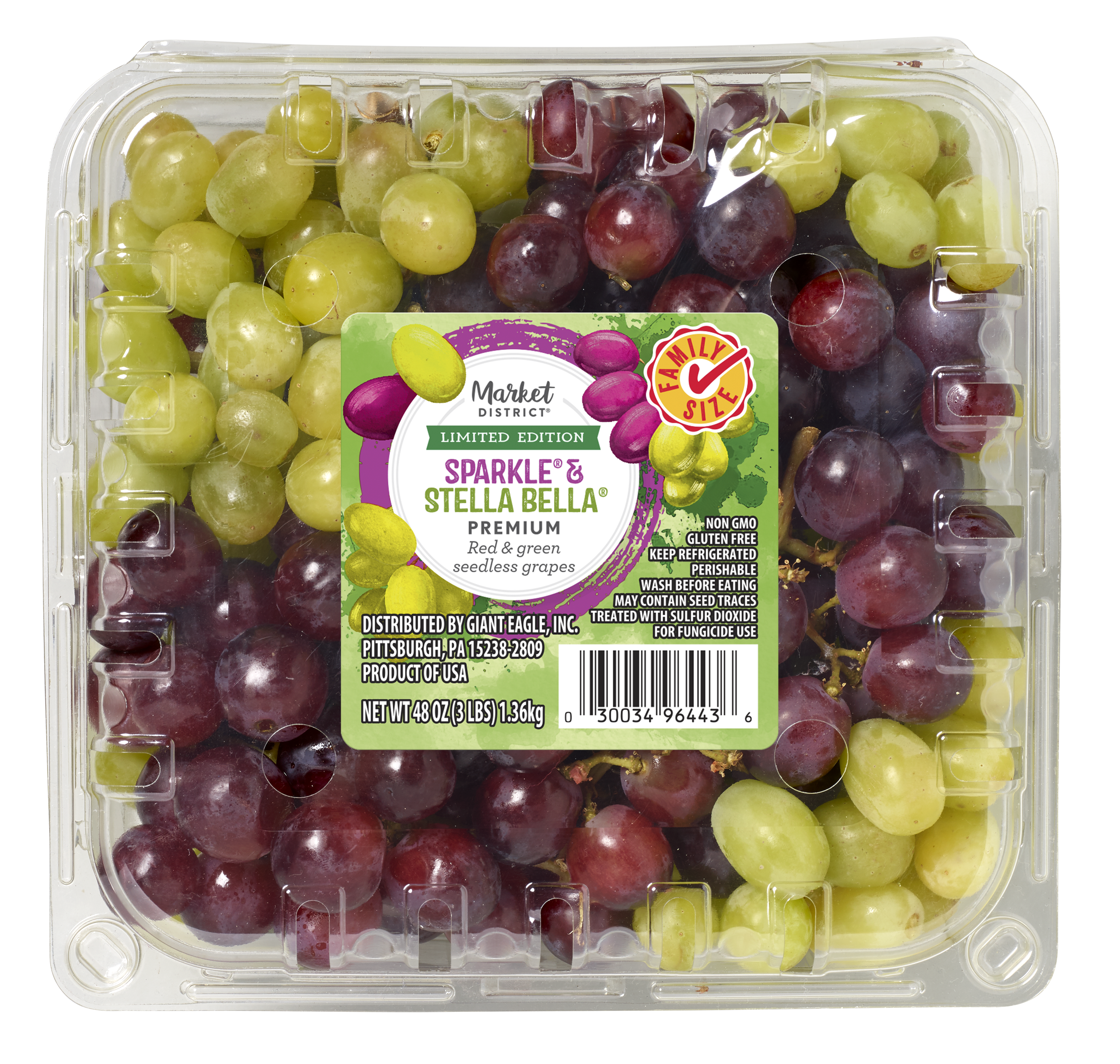 Market District Red & Green Seedless Grapes, Sparkle & Stella