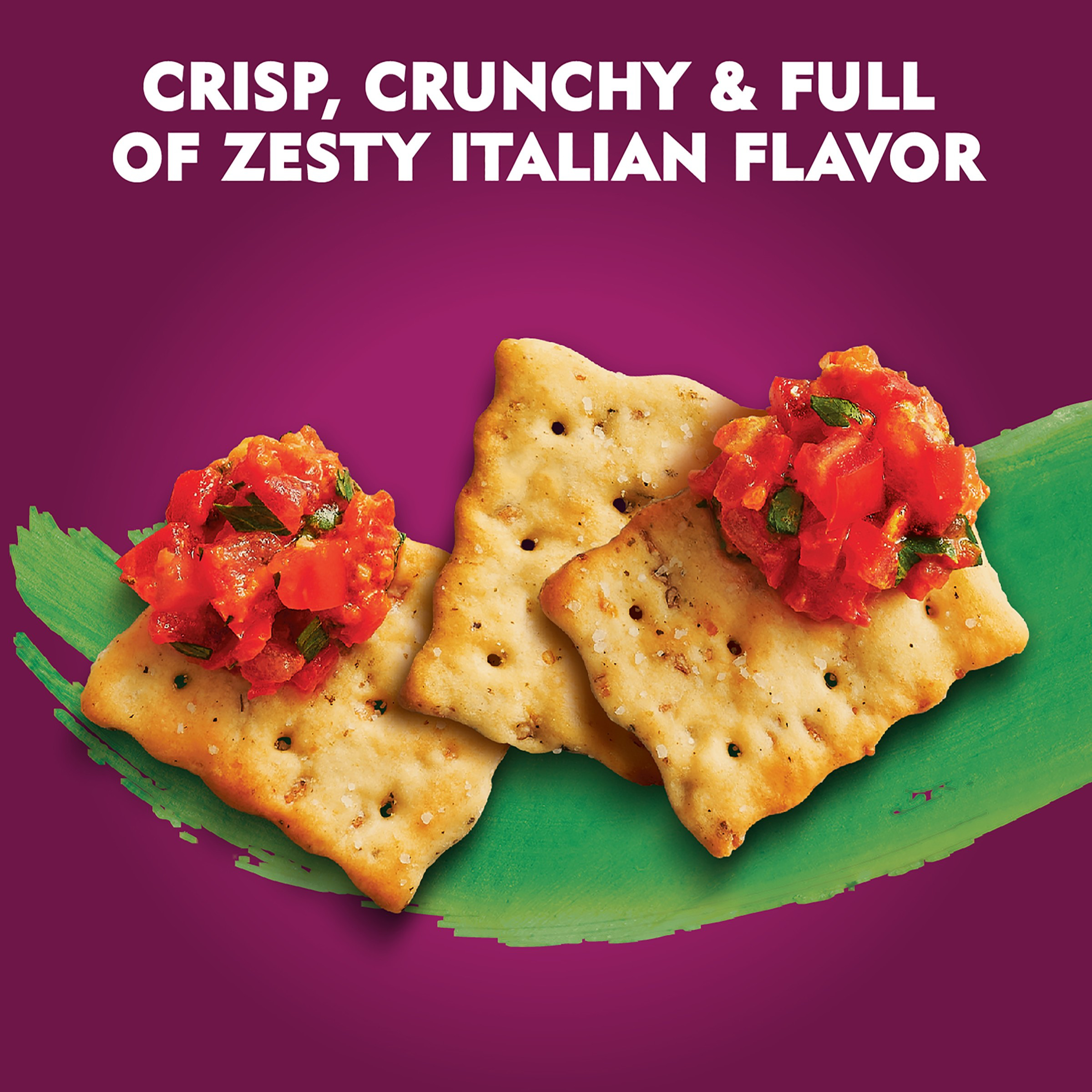 Toasteds Flatbreads Crackers Italian Herb, Party Snacks, 8.7 oz