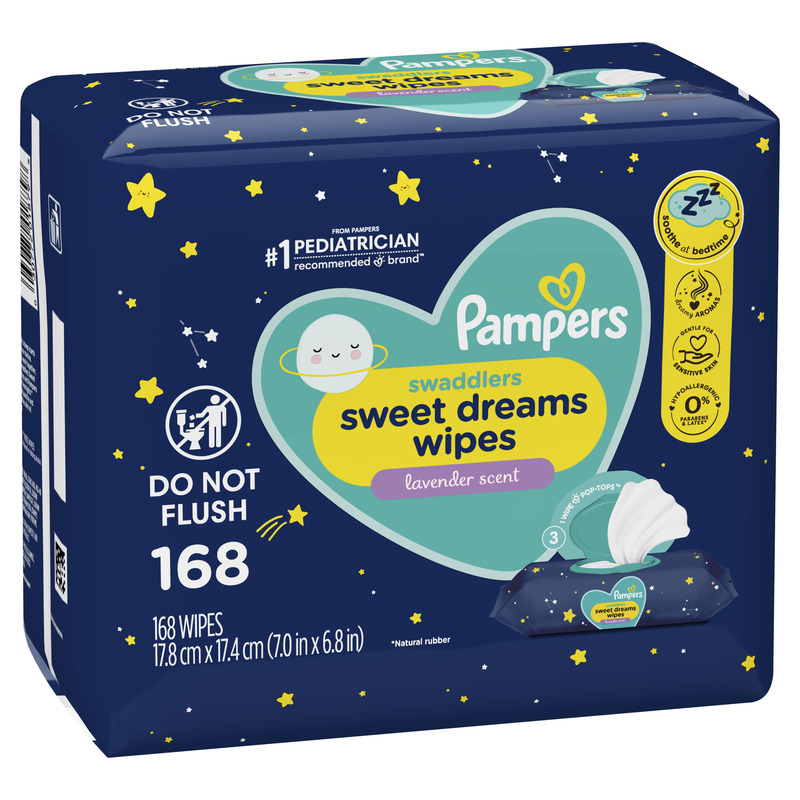 Pampers Baby Wipes Swaddlers Sweet Dreams 3X 168 Count Giant
