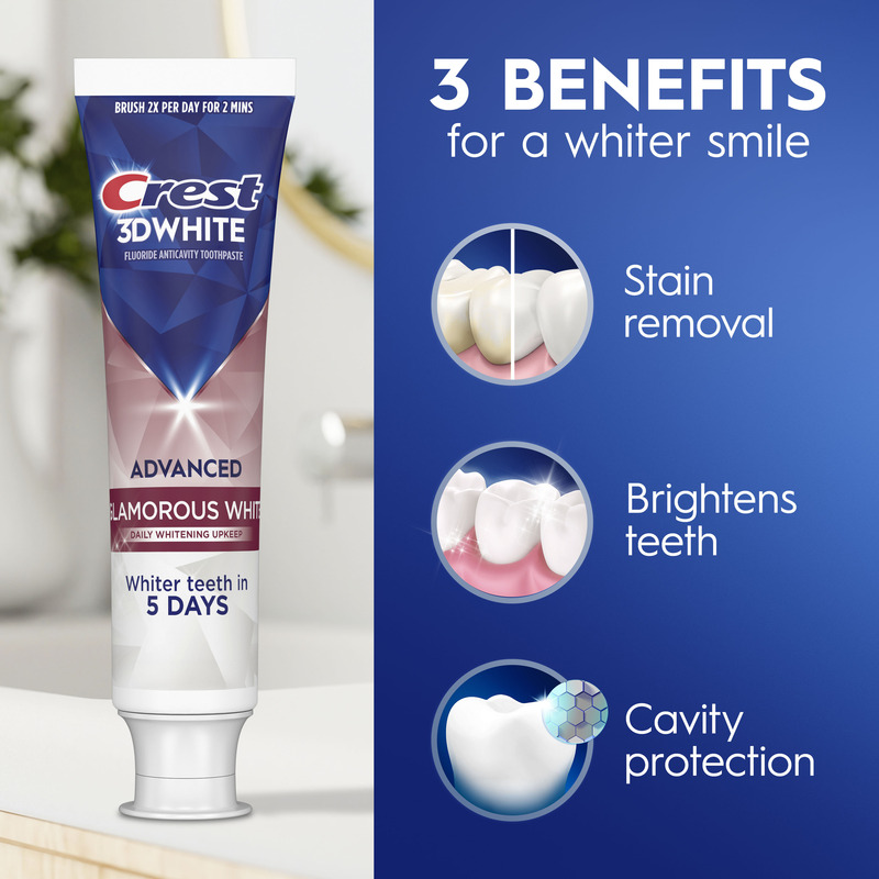 Crest 3DWhite Advanced Toothpaste, Glamorous White, 3.3 oz | Giant