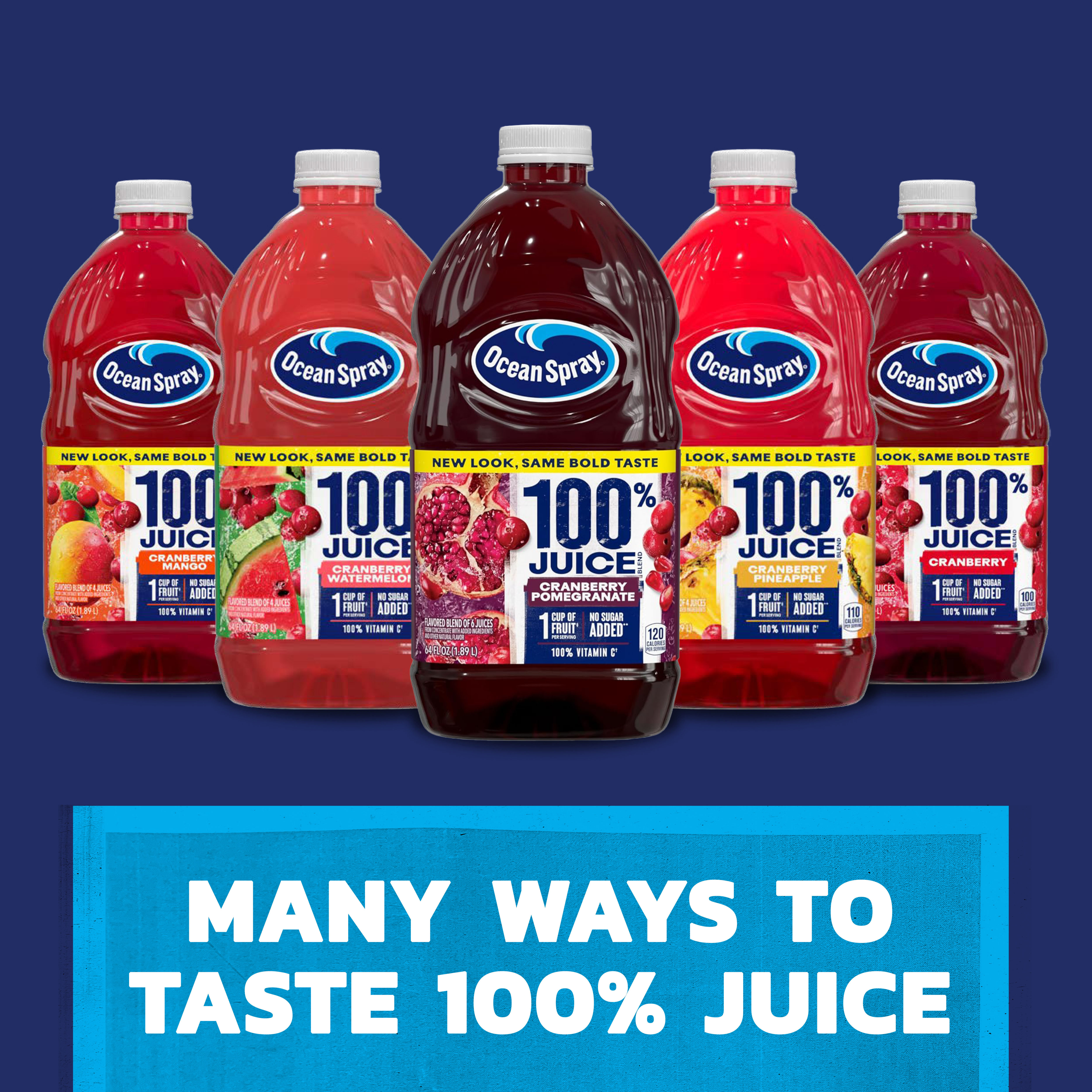Ocean Spray® 100% Juice Cranberry Juice Blend, 10 Fl Oz Bottles, 6