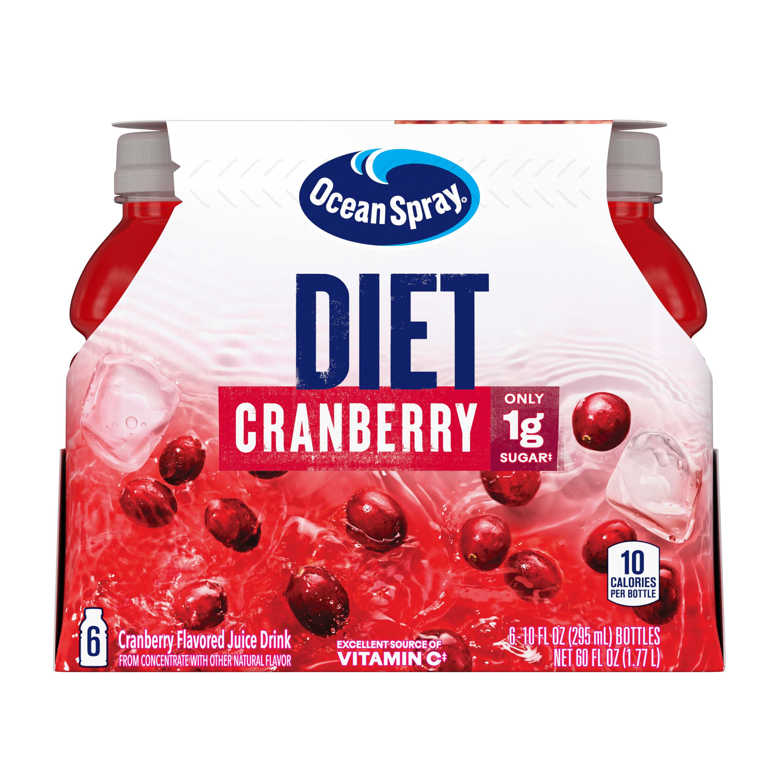 Ocean Spray Juice Drinks, Diet, Cranberry, 6 Count, 10 Oz Bottles