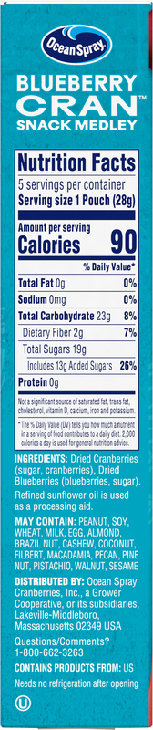 Ocean Spray® Blueberry Cran™ Snack Medley, Cranberry and Blueberry