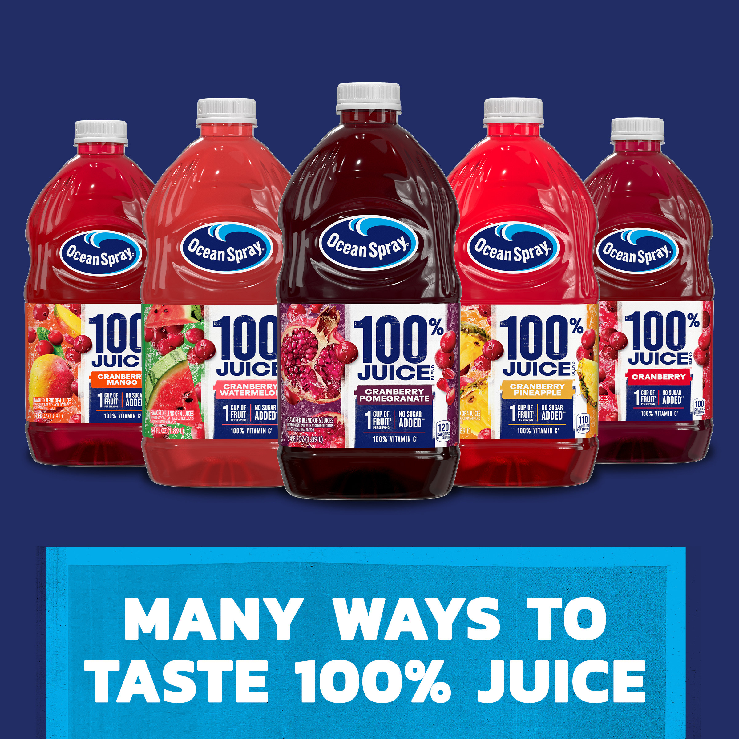 Ocean Spray® 100% Juice Cranberry Pomegranate Juice Blend, 64 Fl