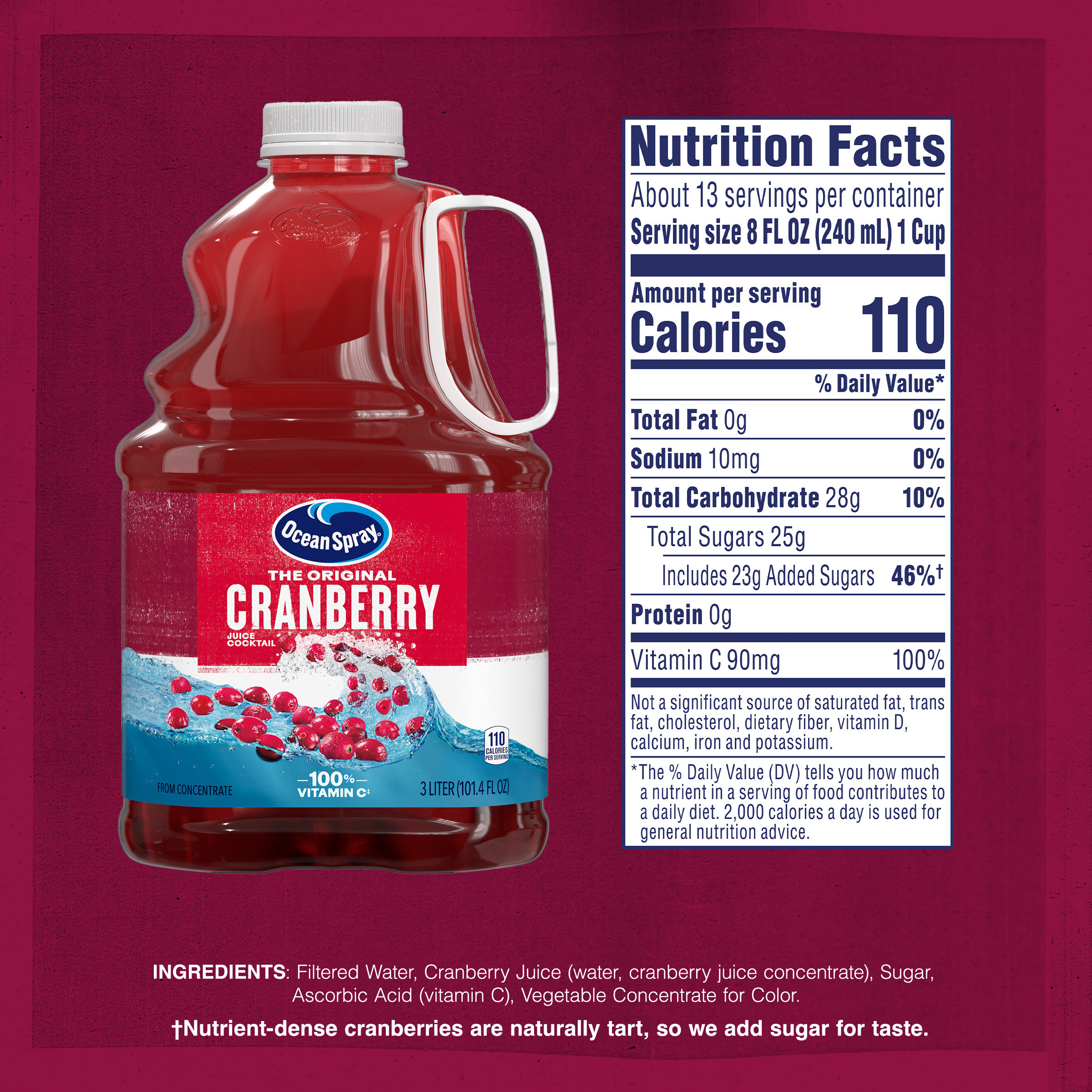 Ocean Spray® Cranberry Juice Cocktail, 101.4 Fl Oz Bottle | Giant