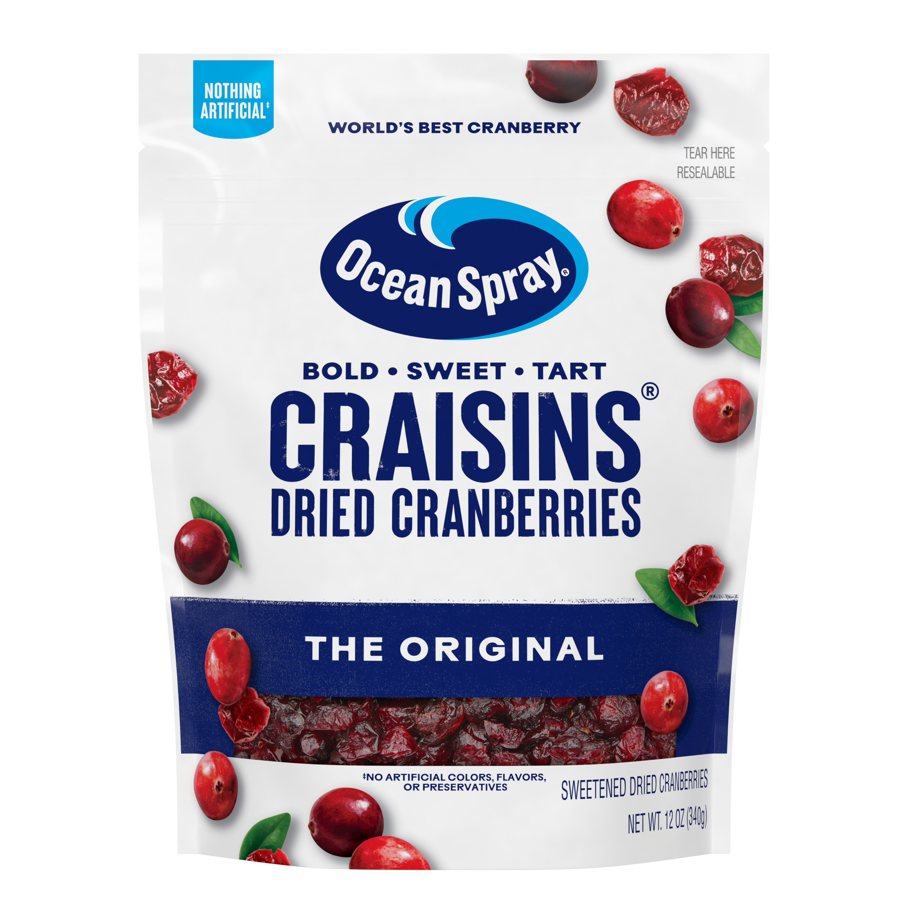 Ocean Spray® Craisins® Original Dried Cranberries, Dried Fruit, 12