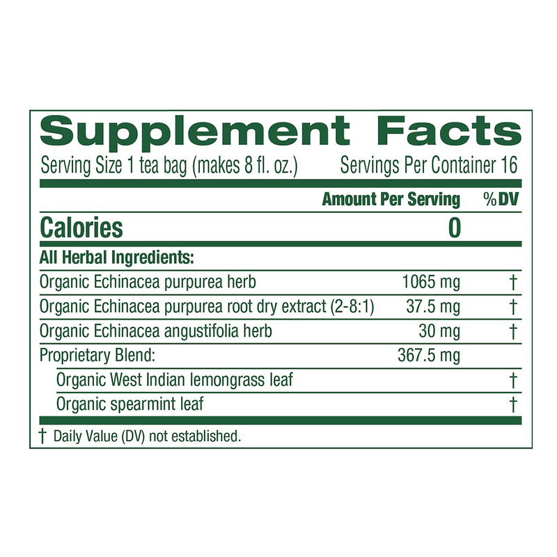 Organic Echinacea Plus, Caffeine Free Herbal Tea | Giant Eagle
