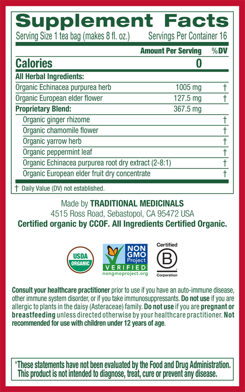 Organic Echinacea Plus Elderberry, Caffeine Free Herbal Tea