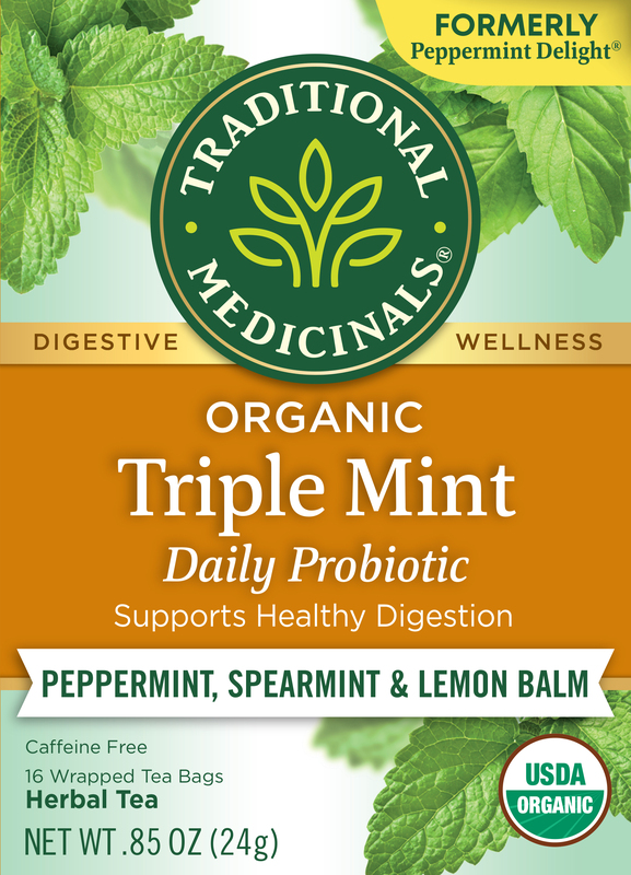 Organic Peppermint Delight Probiotic, Caffeine Free Herbal Tea