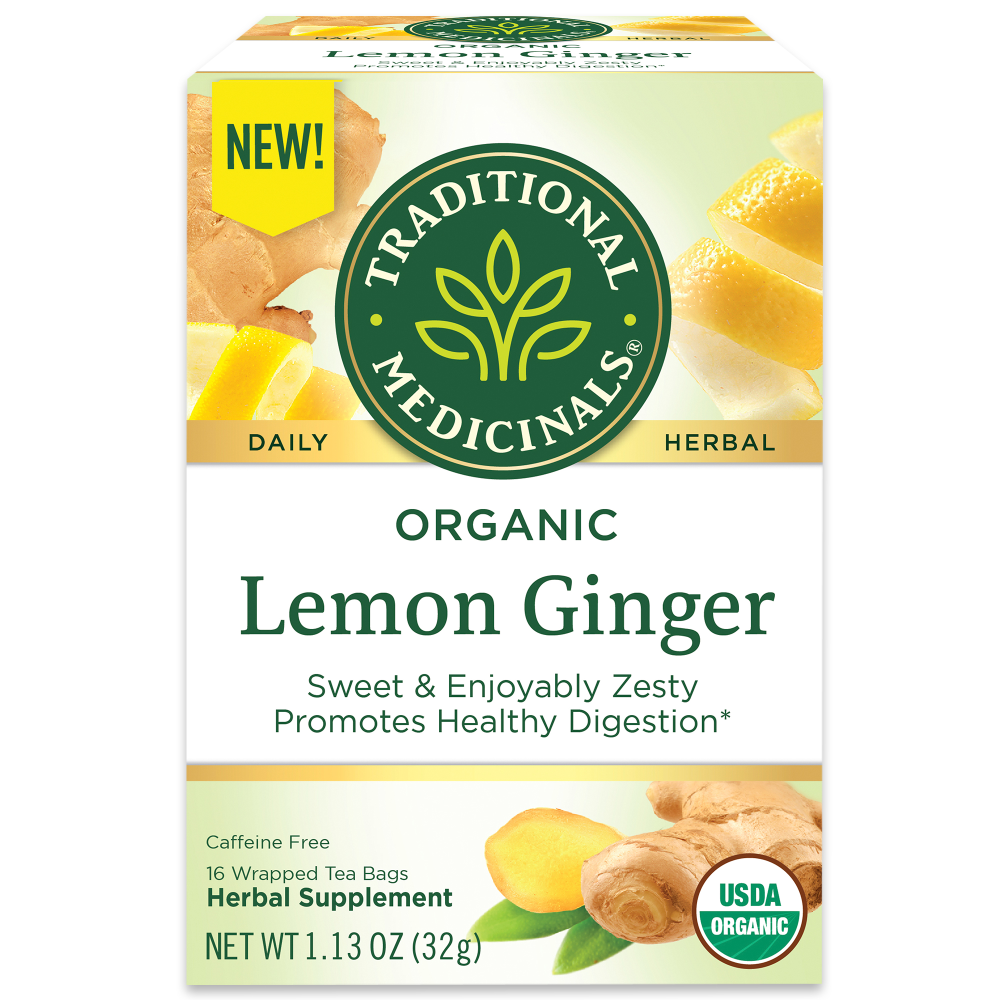 Organic Lemon Ginger, Caffeine Free Herbal Tea | Giant Eagle