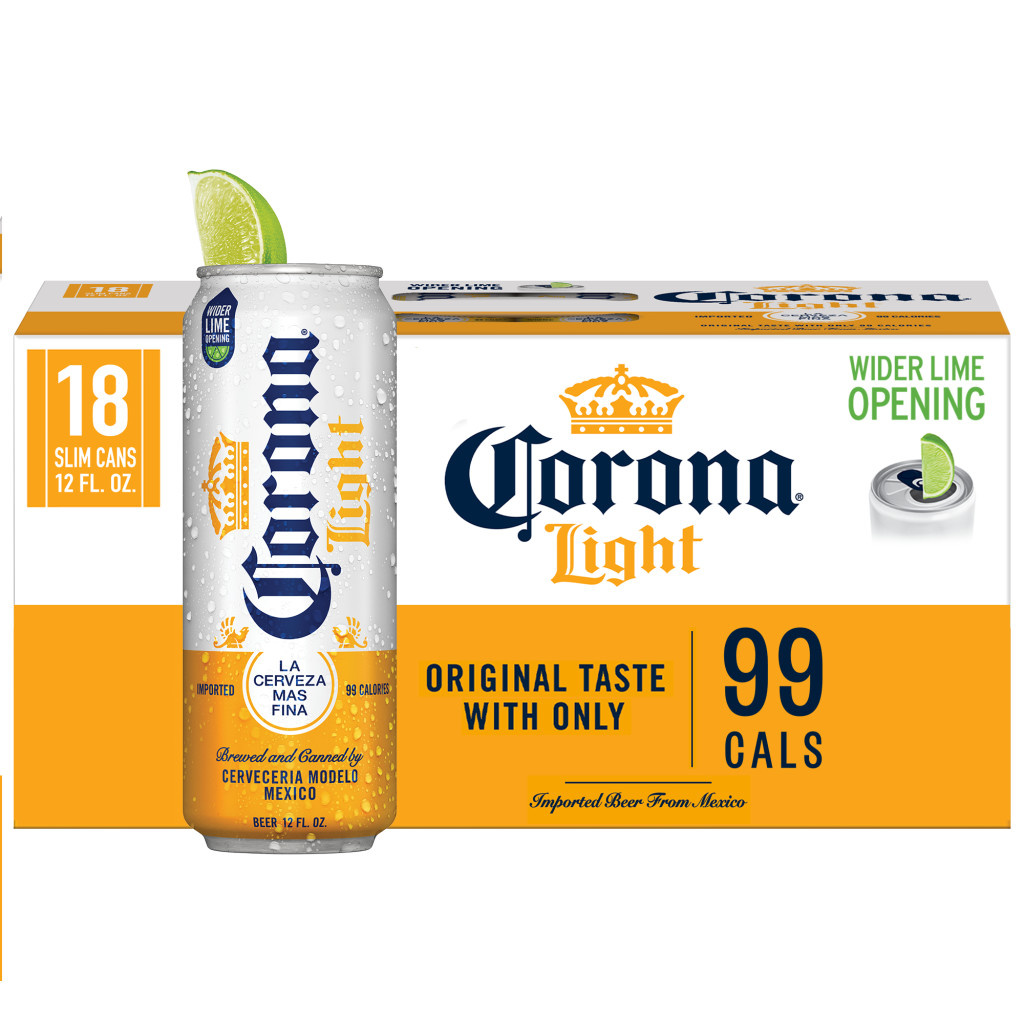 Corona Light Mexican Lager Light Beer, 18 pk 12 fl. oz. Slim Cans
