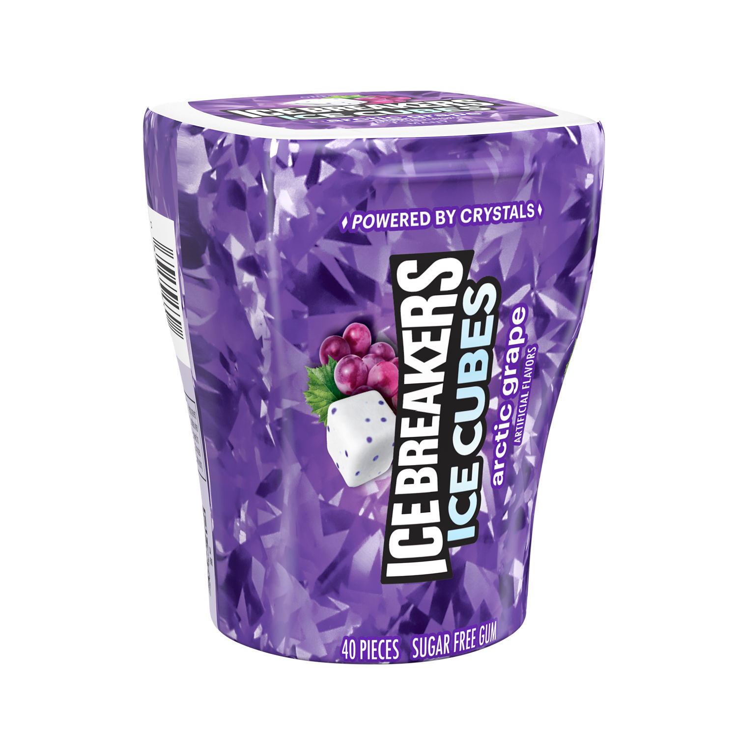 ICE BREAKERS Ice Cubes Arctic Grape Sugar Free Chewing Gum Bottle