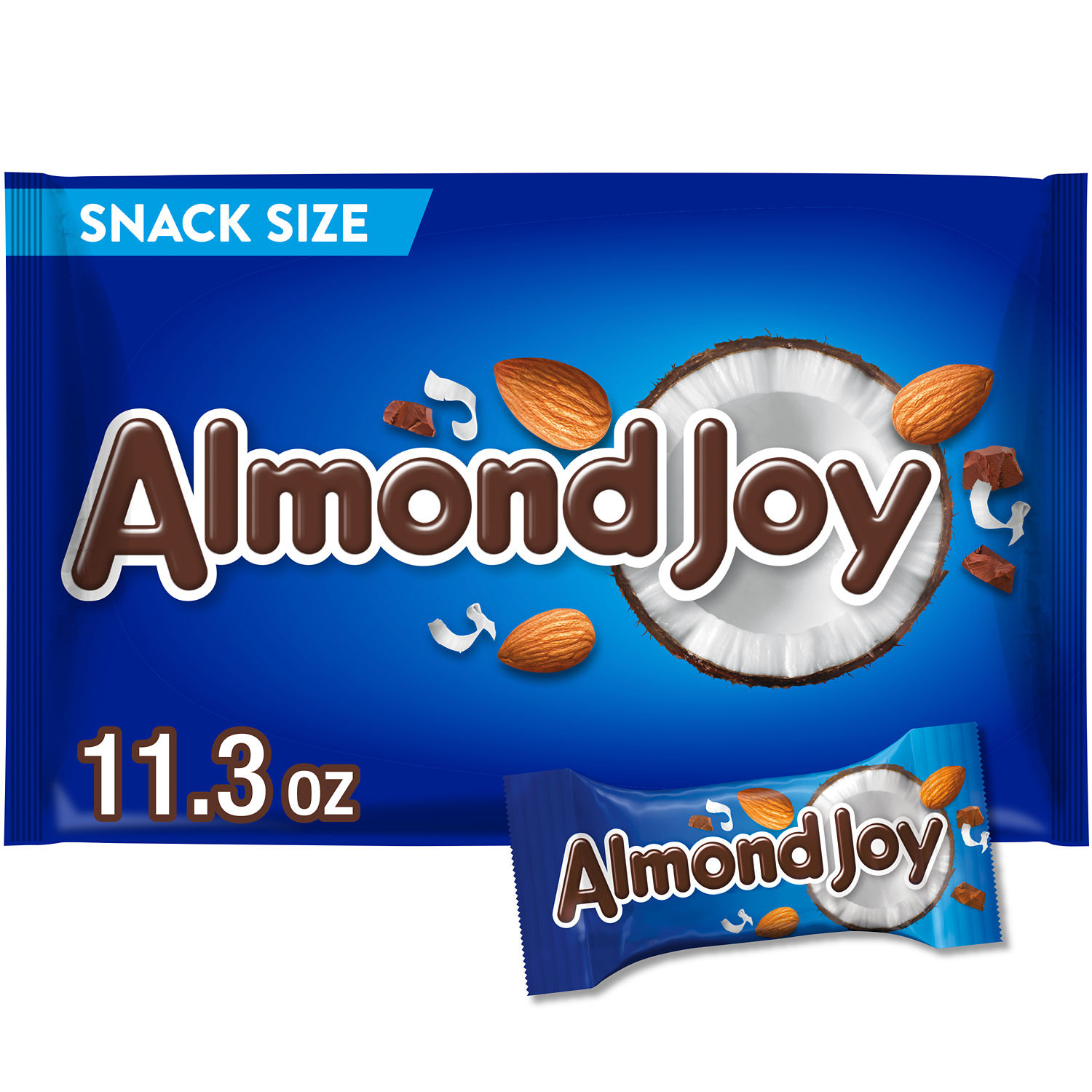 ALMOND JOY Coconut and Almond Chocolate Snack Size, Candy Bag