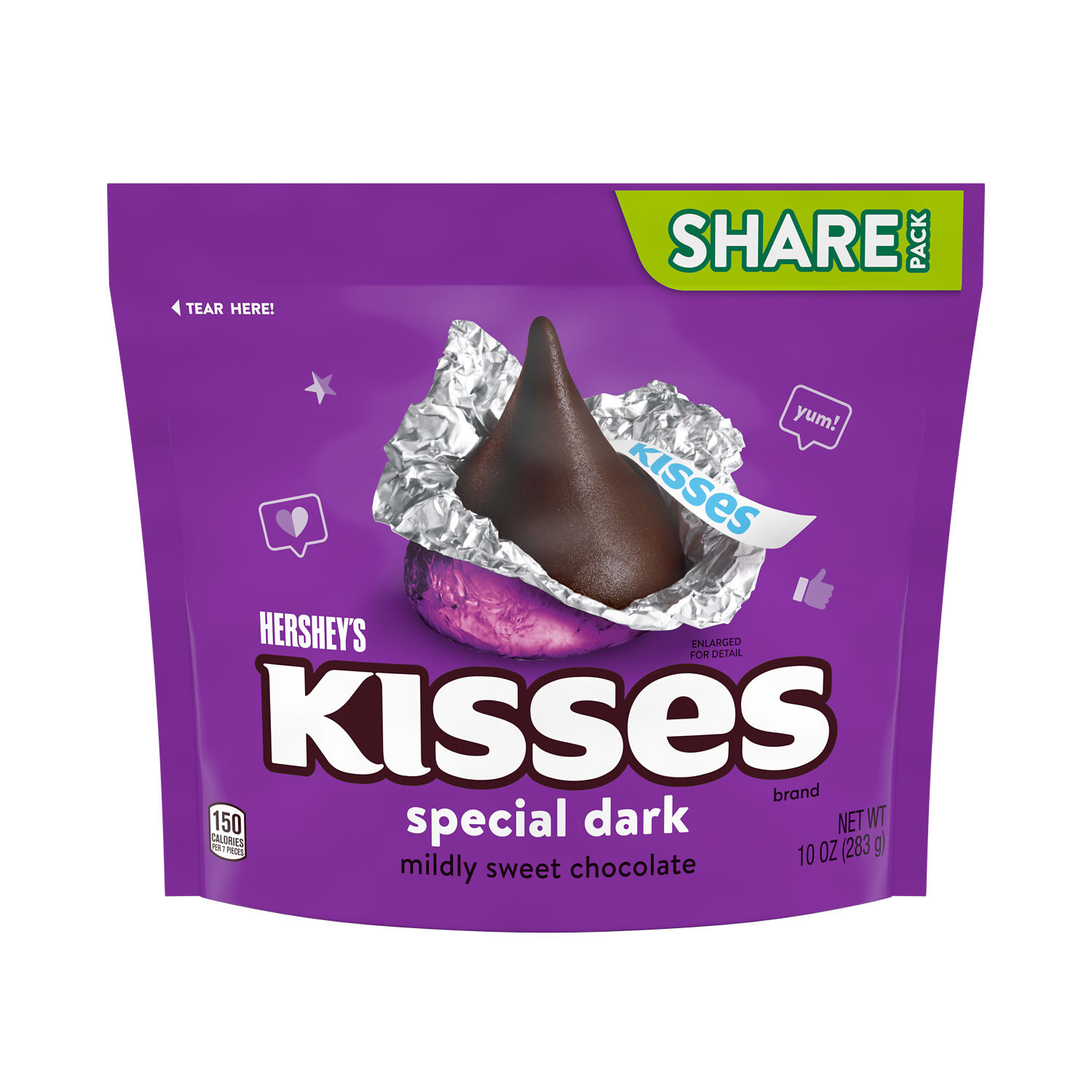 きすちょこ HERSHEY'S KISSES SPECIAL DARK Mildly Sweet Chocolate Candy Share