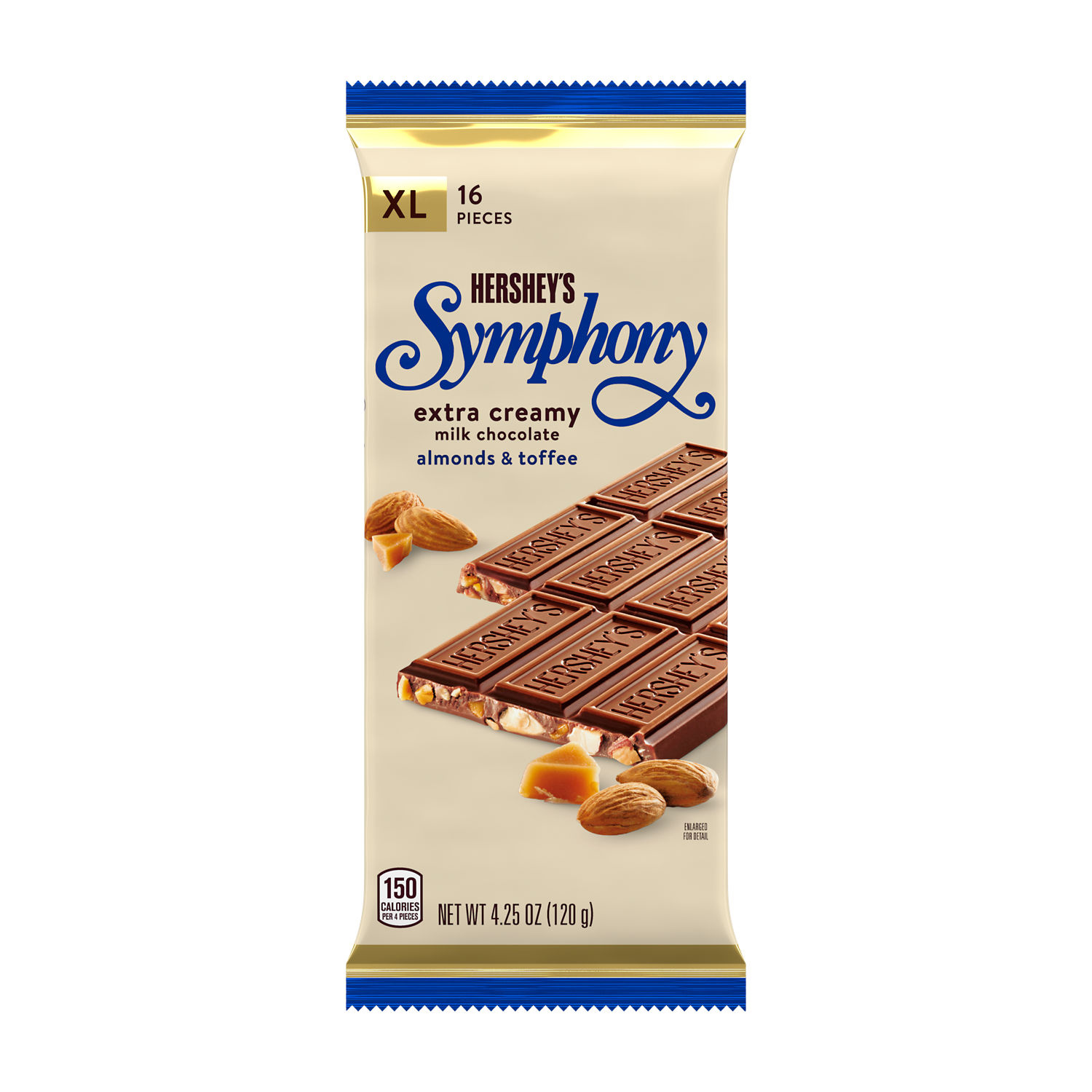 HERSHEY'S SYMPHONY Milk Chocolate, Almonds and Toffee XL, Candy
