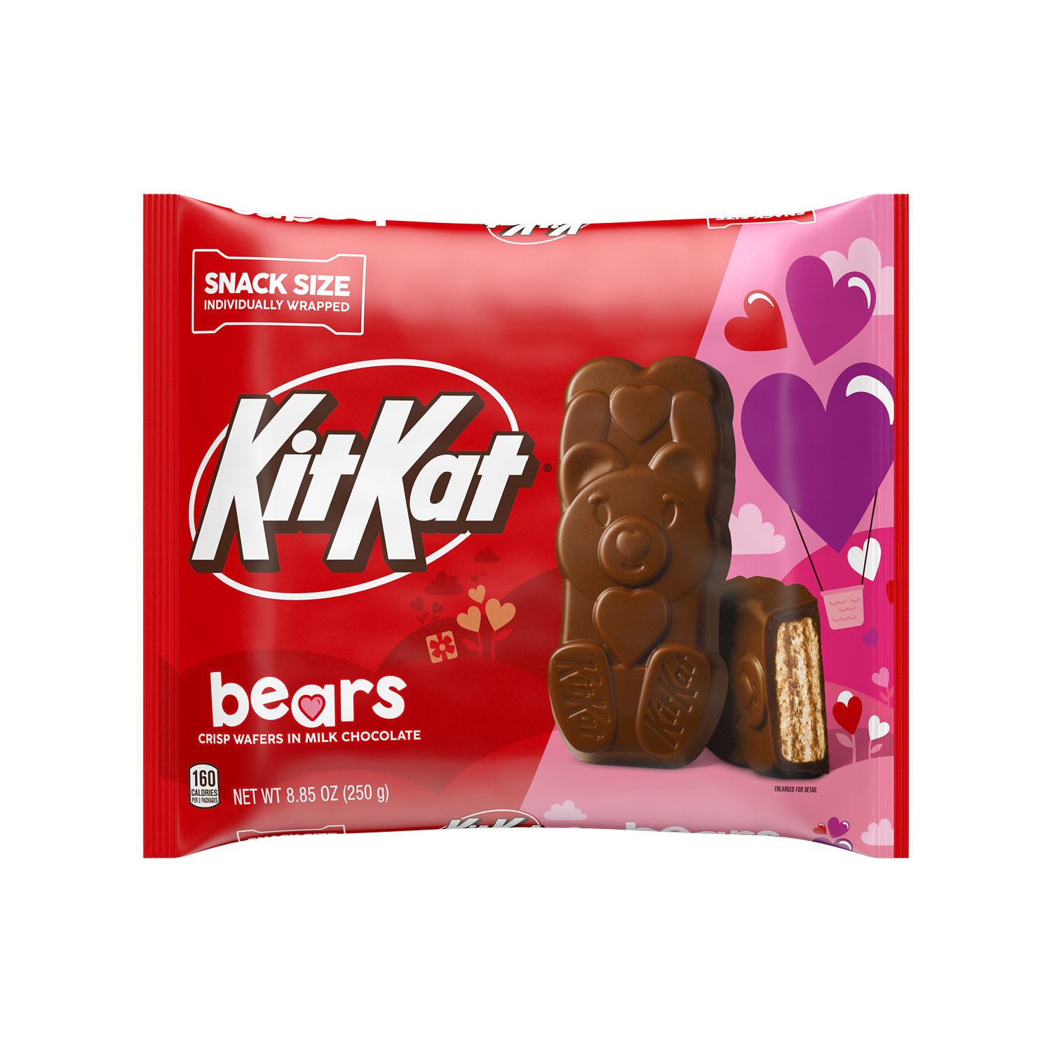 KIT KAT® Milk Chocolate Wafer Snack Size Bears, Valentine's Candy