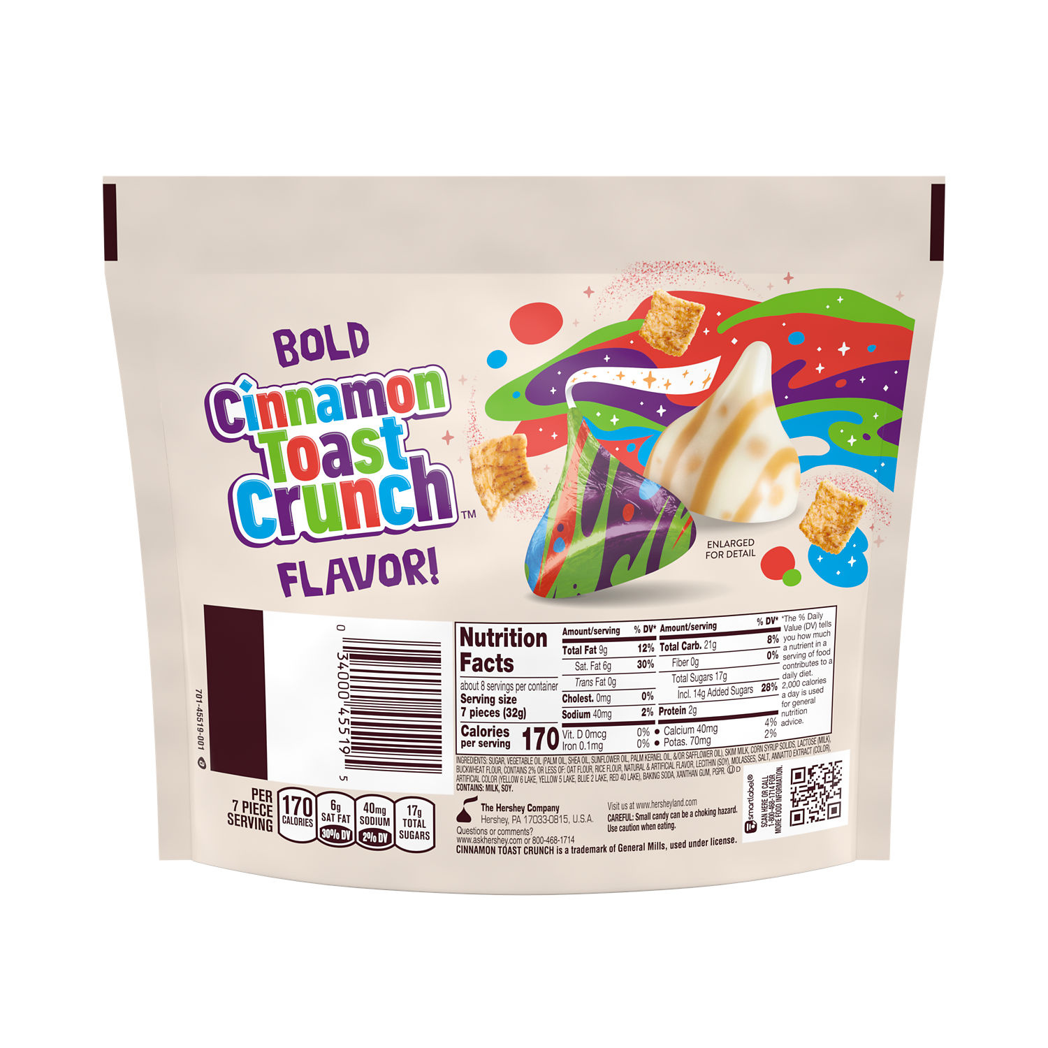 HERSHEY'S KISSES CINNAMON TOAST CRUNCH Flavored Candy Share Pack