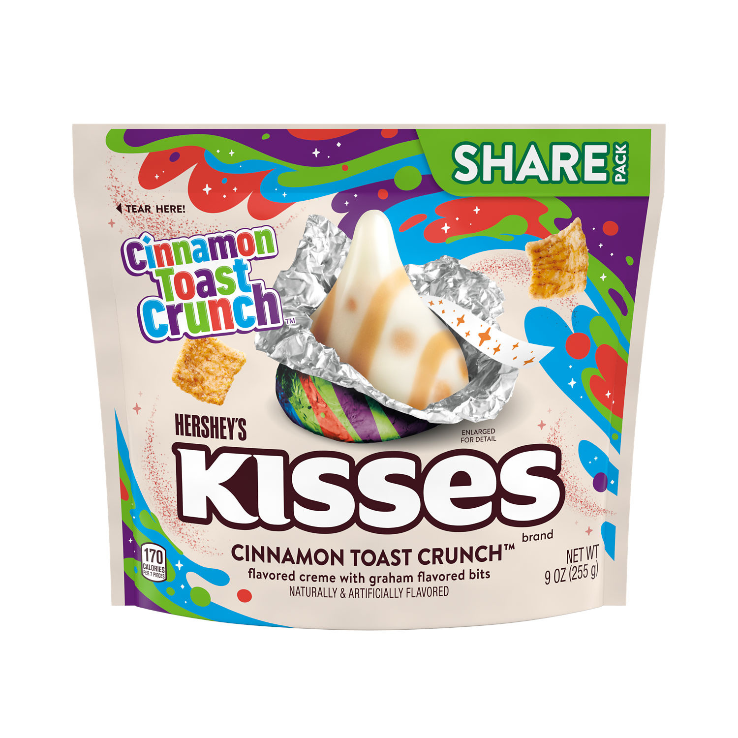 HERSHEY'S KISSES CINNAMON TOAST CRUNCH Flavored Candy Share Pack