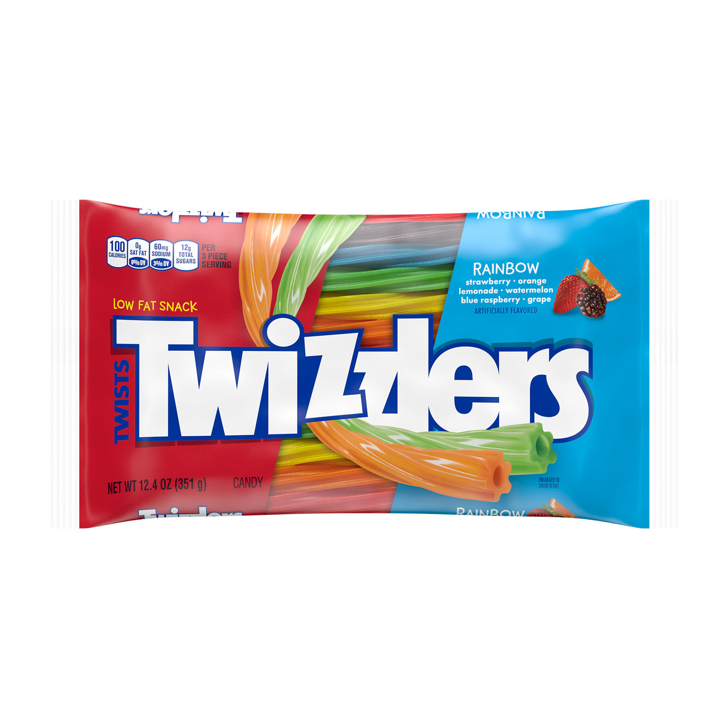 TWIZZLERS Twists Rainbow Flavored Licorice Style, Candy Bag, 12.4