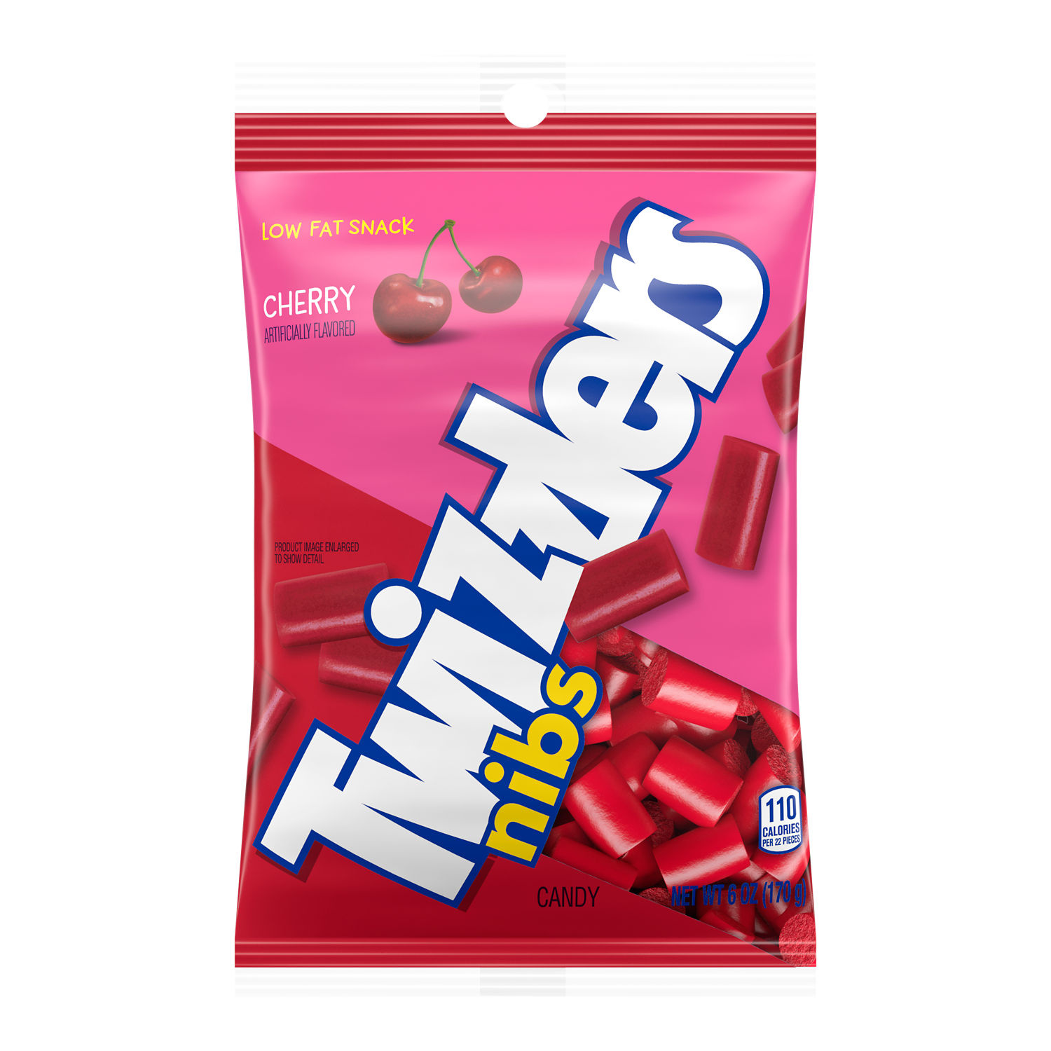TWIZZLERS NIBS Cherry Flavored Licorice Style, Chewy Candy Bag, 6