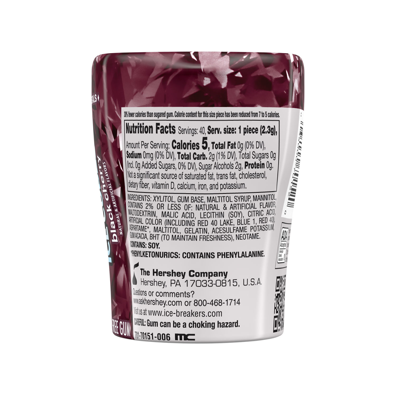 ICE BREAKERS Ice Cubes Black Cherry Flavored Sugar Free Chewing