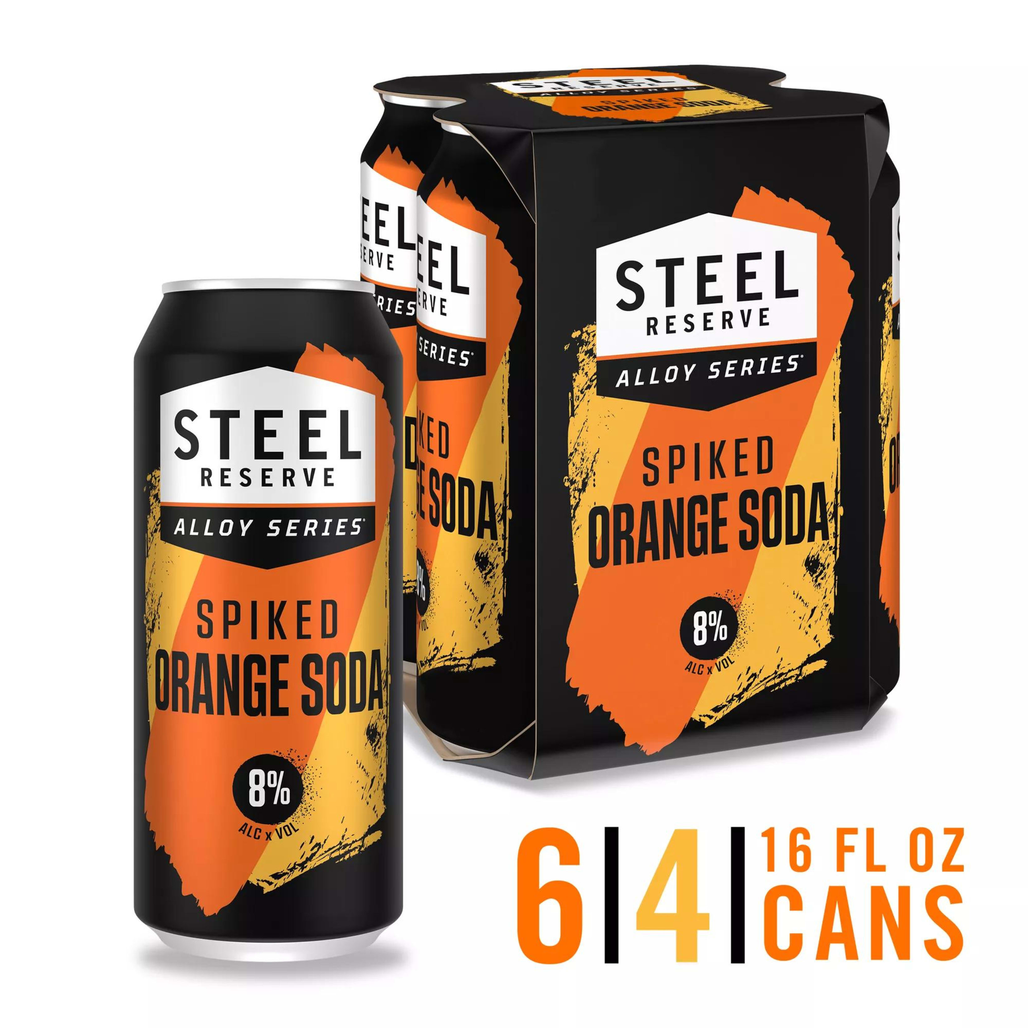 Steel Reserve Spiked Orange Soda Beer, 24 fl oz Can, 8% ABV