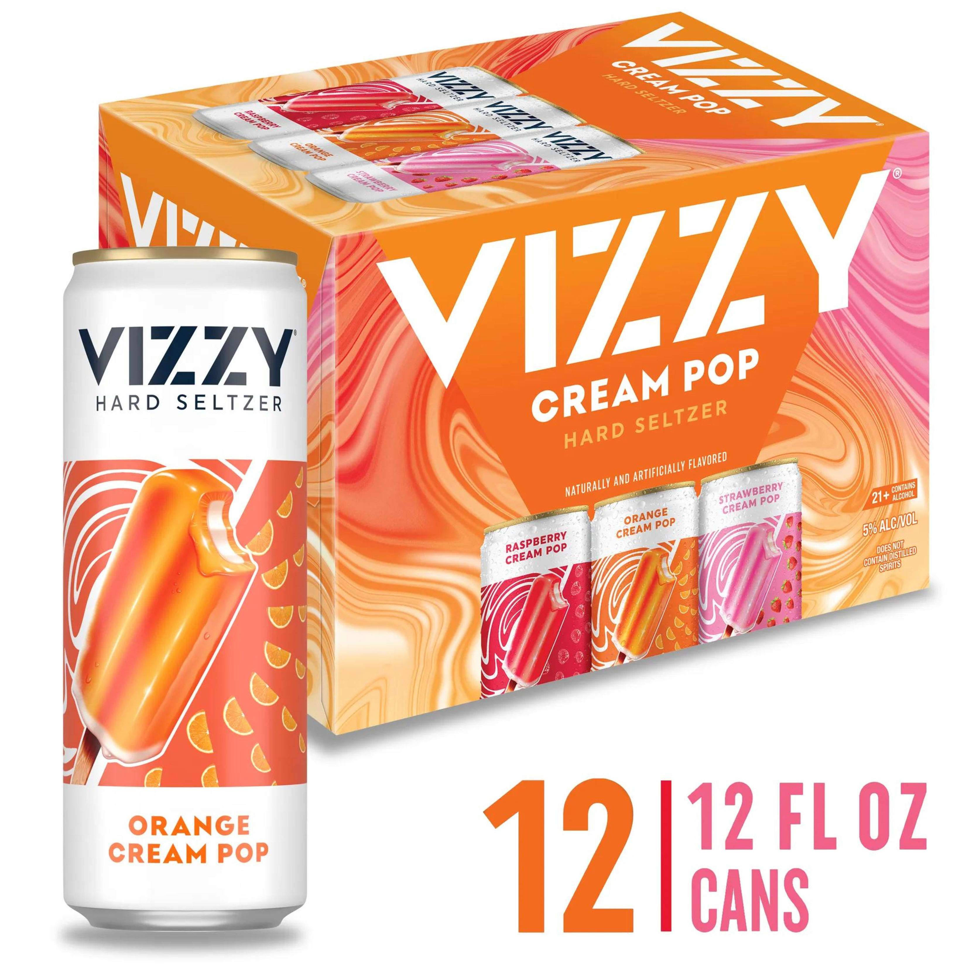 Vizzy Cream Pop Hard Seltzer Variety Pack 5.0% ABV, 12 Pack, 12.0