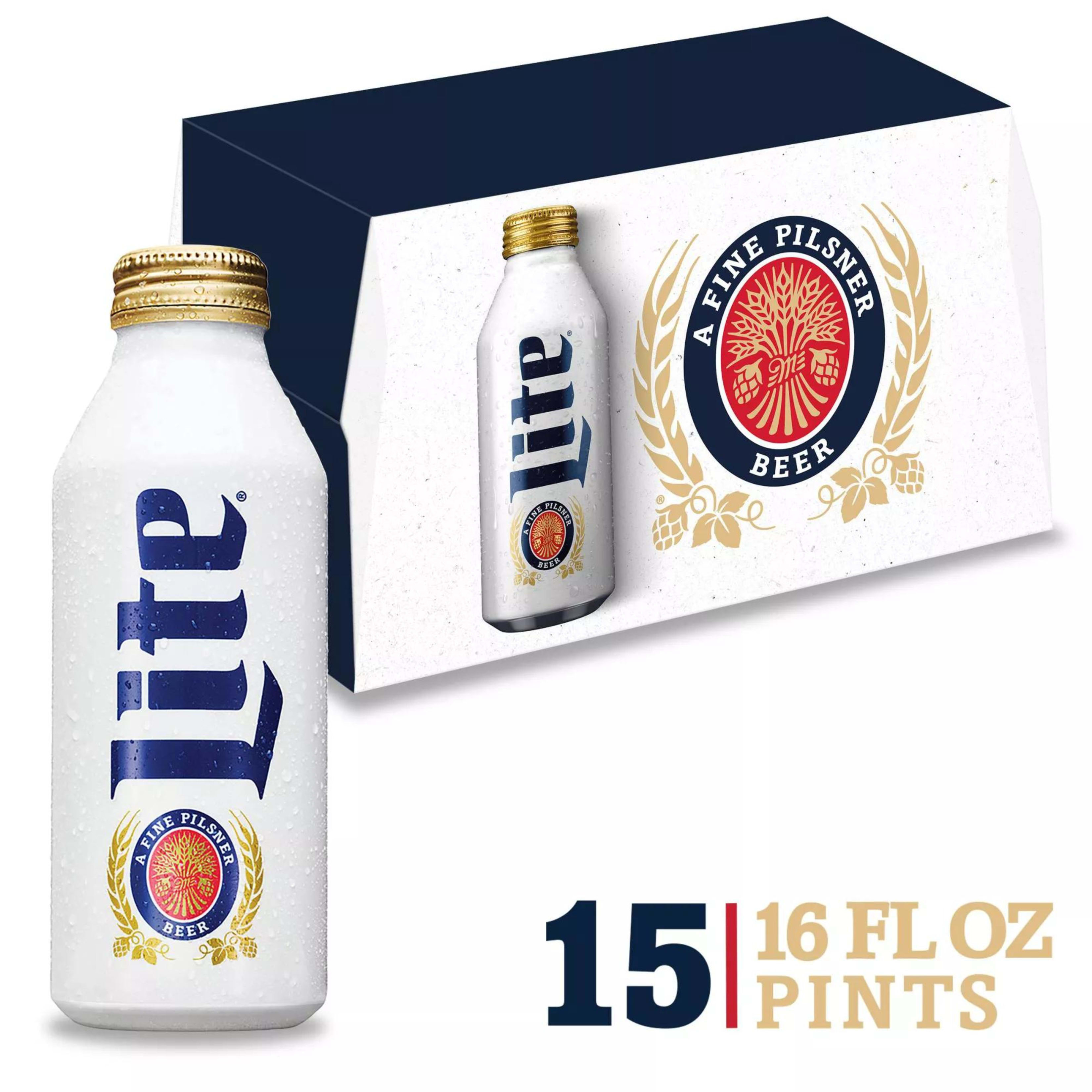 Miller Lite American Light Lager Beer, 15-pack, 16-oz beer bottles