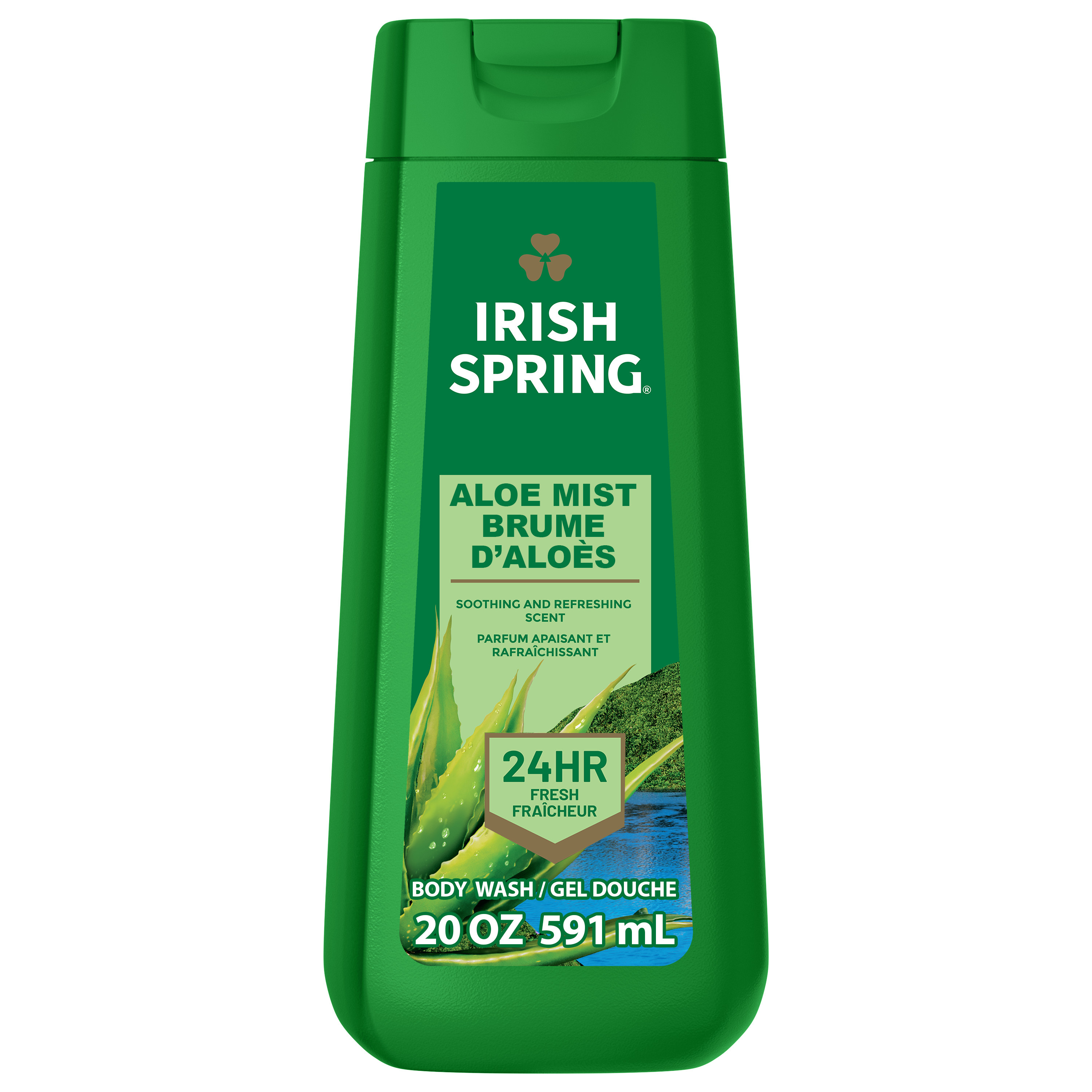 Irish Spring Wake Up Body Wash For Men With Tea Tree & Iced Lemon - 18oz Invigorating Shower Gel