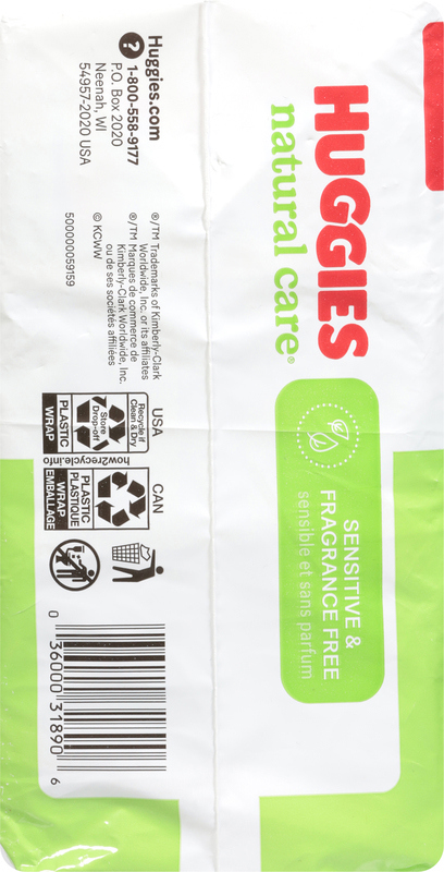 Huggies Natural Care Sensitive Baby Wipes, Unscented, Flip-Top