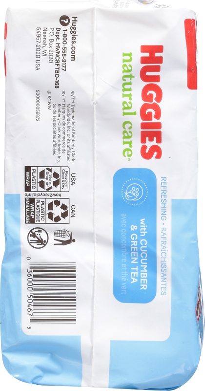 Huggies Natural Care Refreshing Baby Wipes, Scented, Flip-Top