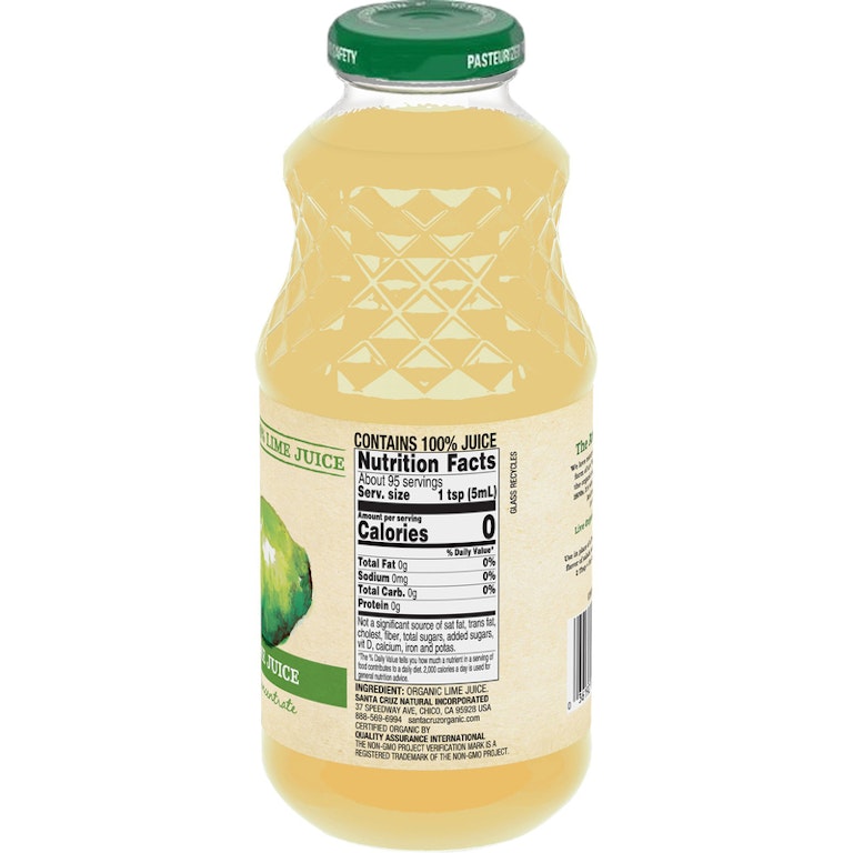 Santa Cruz Organic 100% Pure Lime Juice, 16 Fluid Ounces Giant