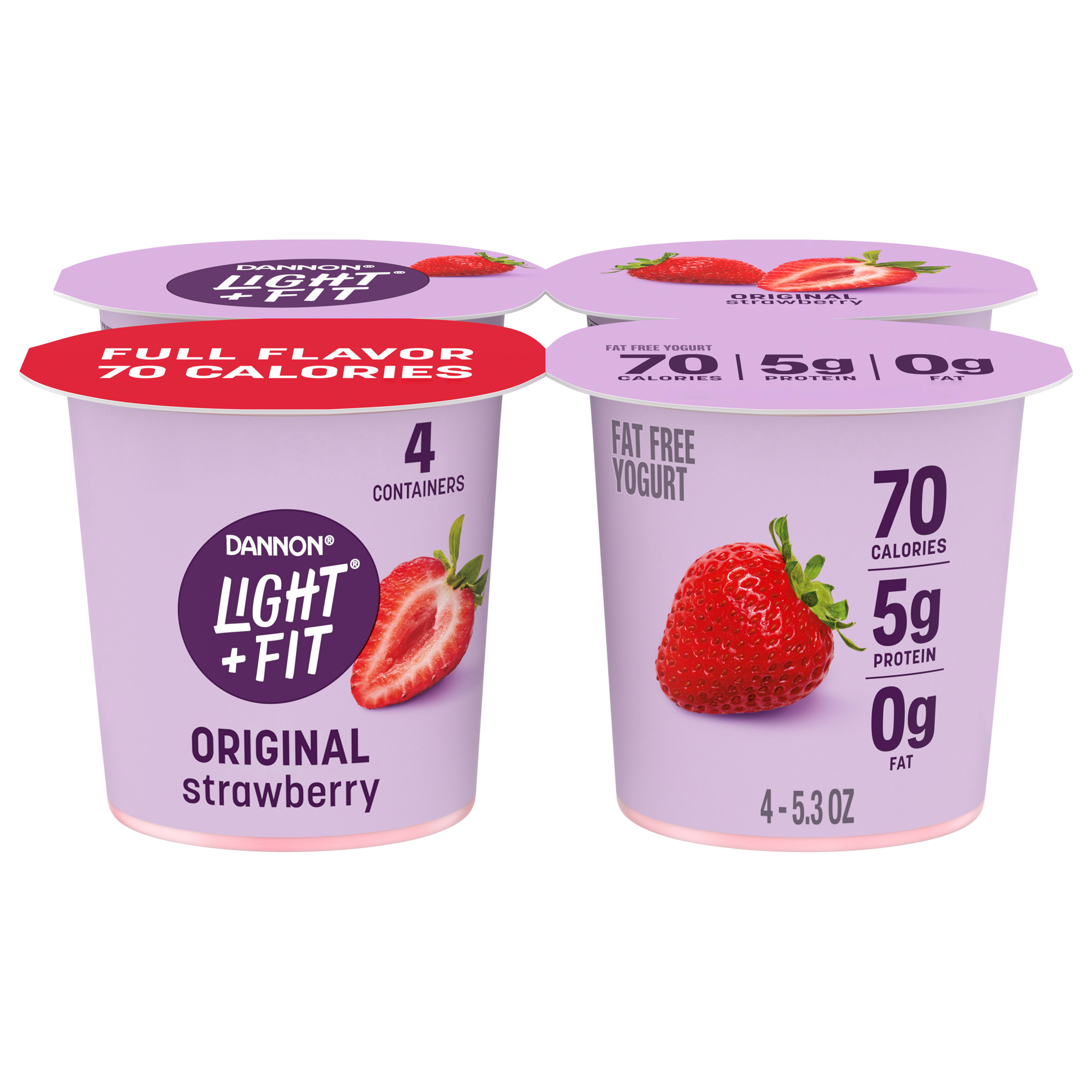 Dannon Light + Fit Strawberry Original Nonfat Yogurt Pack, 0 Fat
