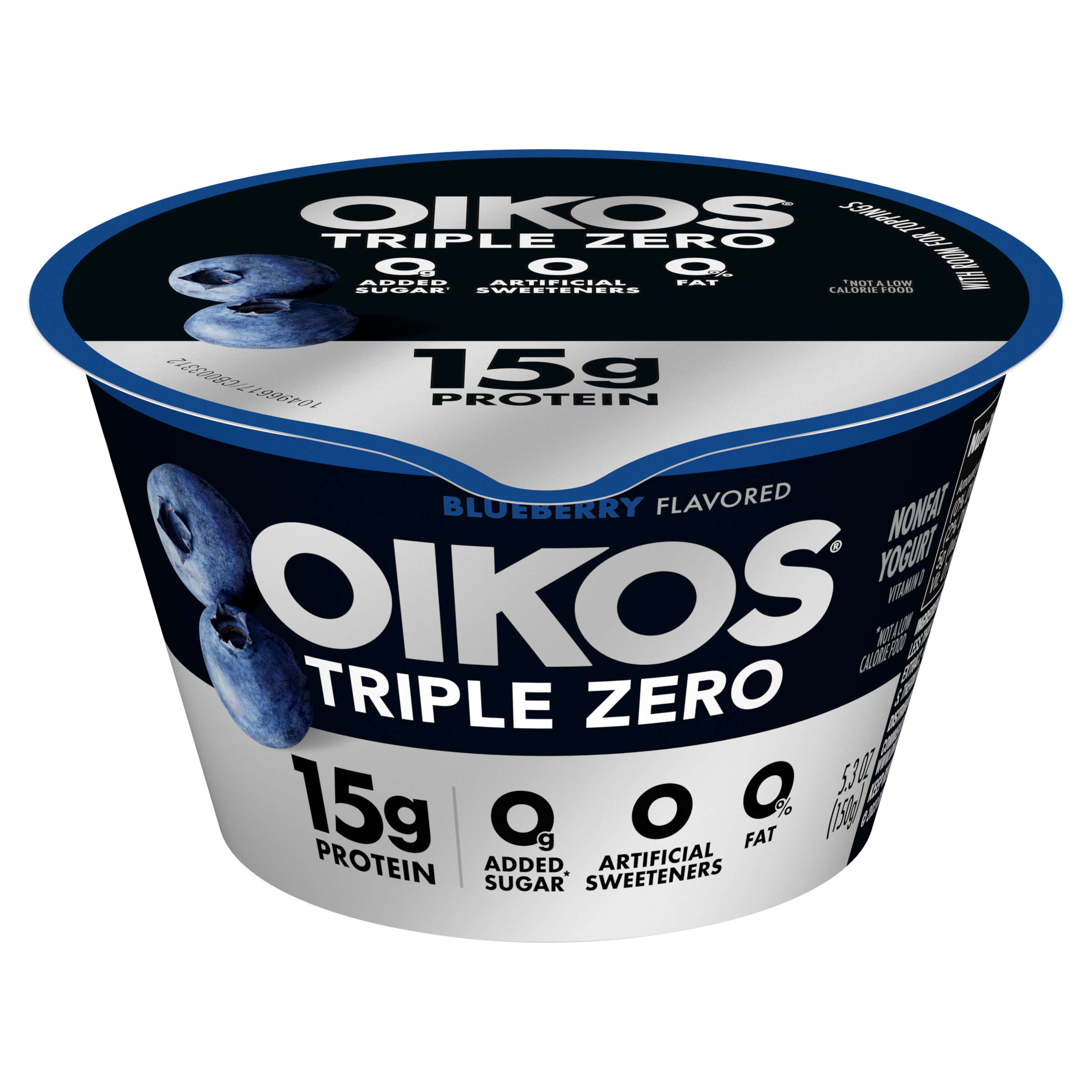 Oikos Triple Zero Peach Nonfat Greek Yogurt, 0% Fat, 0g Added