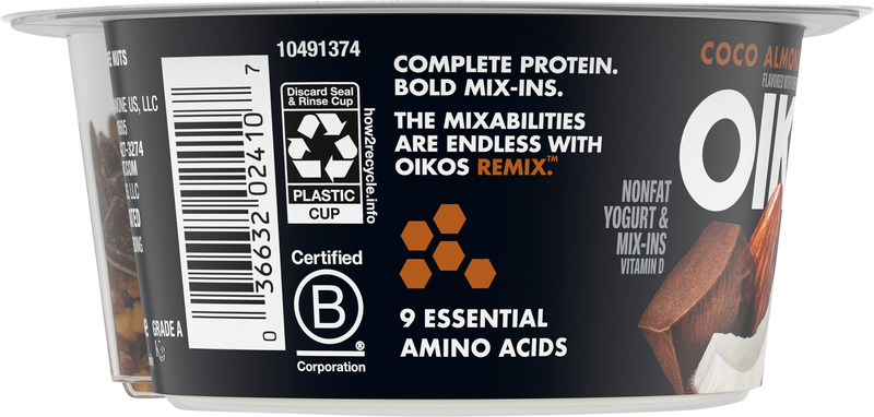 Oikos REMIX Coco Almond Chocolate Coconut Nonfat Greek Yogurt with