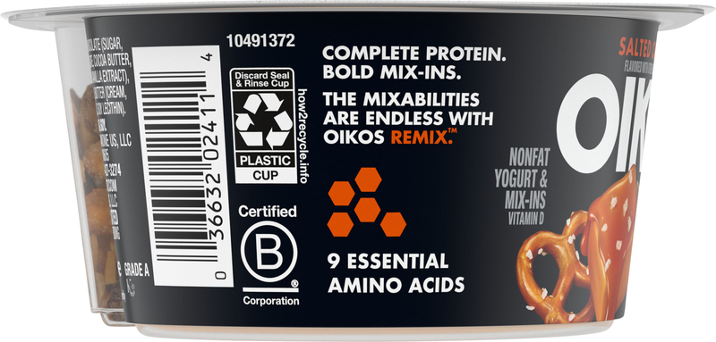 Oikos REMIX Salted Caramel Nonfat Greek Yogurt with Sea Salt