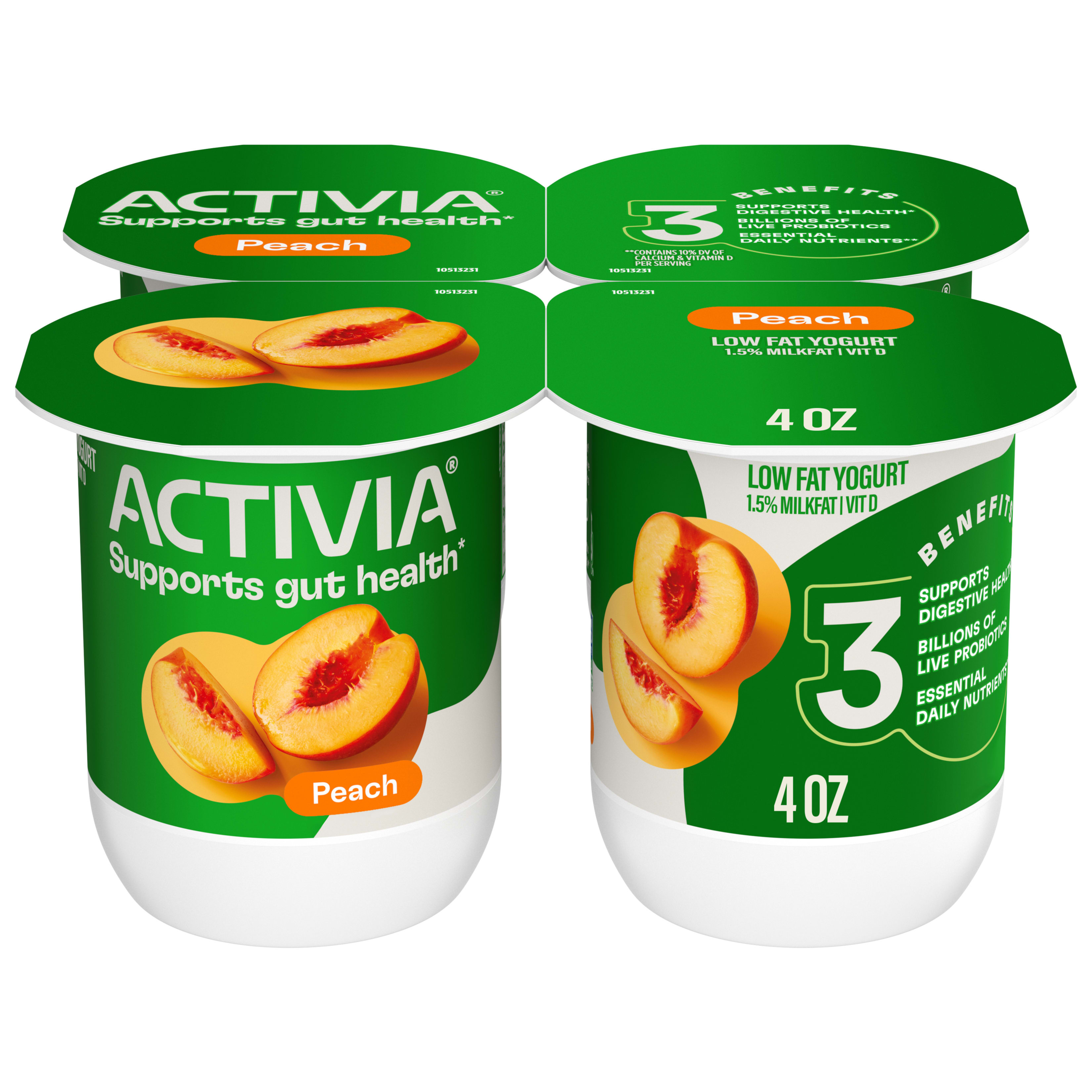Activia Peach Probiotic Yogurt, Delicious Low Fat Yogurt to Help
