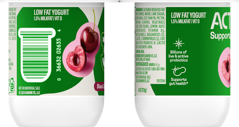 Activia Black Cherry Probiotic Yogurt, Delicious Low Fat Yogurt