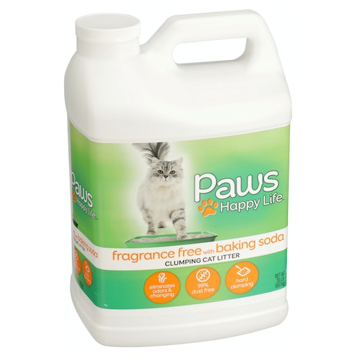 Paws Happy Life Clumping Cat Litter, Fragrance Free With Baking Soda
