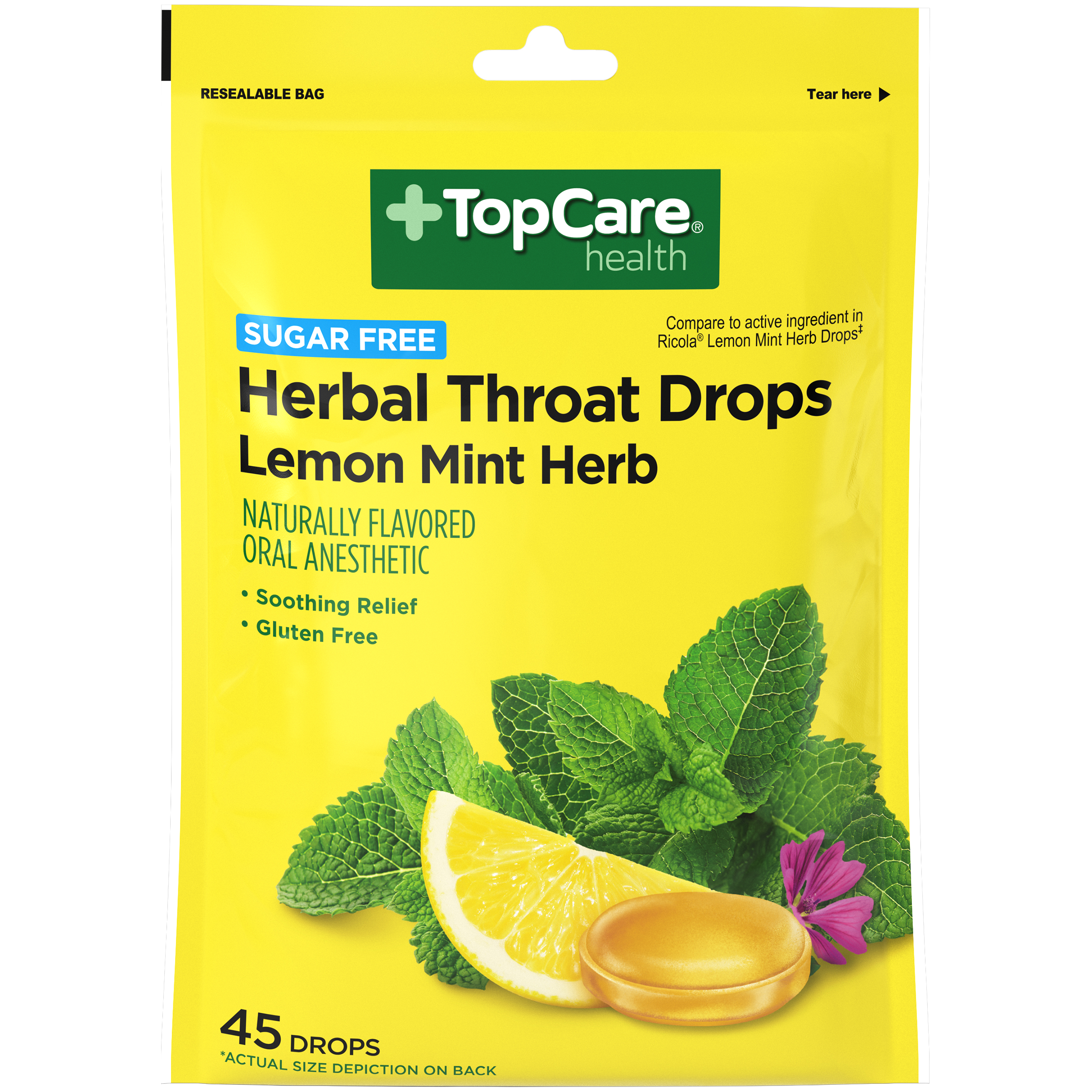 TopCare cough Drop Sugar Free Lemon Mint Herb | Giant Eagle