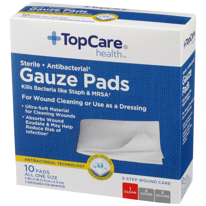 TopCare Sterile Antibacterial Gauze, All One Size Pads | Giant