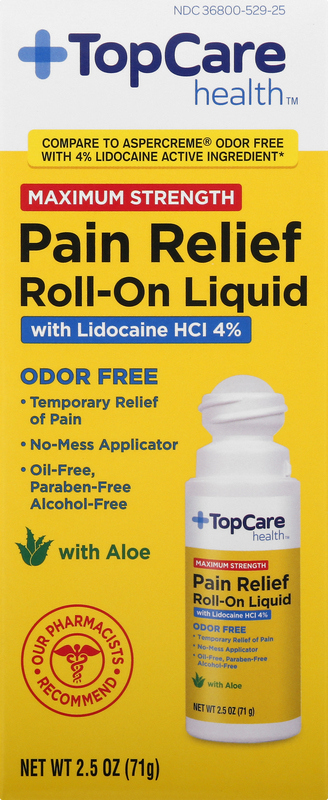 TopCare Pain Relief with Lidocaine HCl 4%, Maximum Strength, Roll