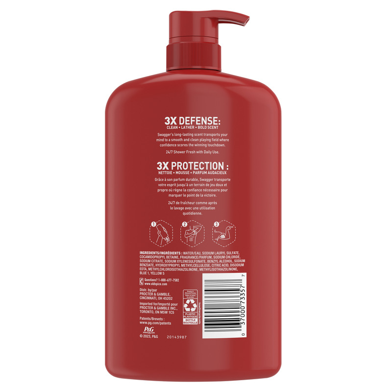 Old Spice Men's Body Wash Pump, Swagger Scent of Confidence, 987