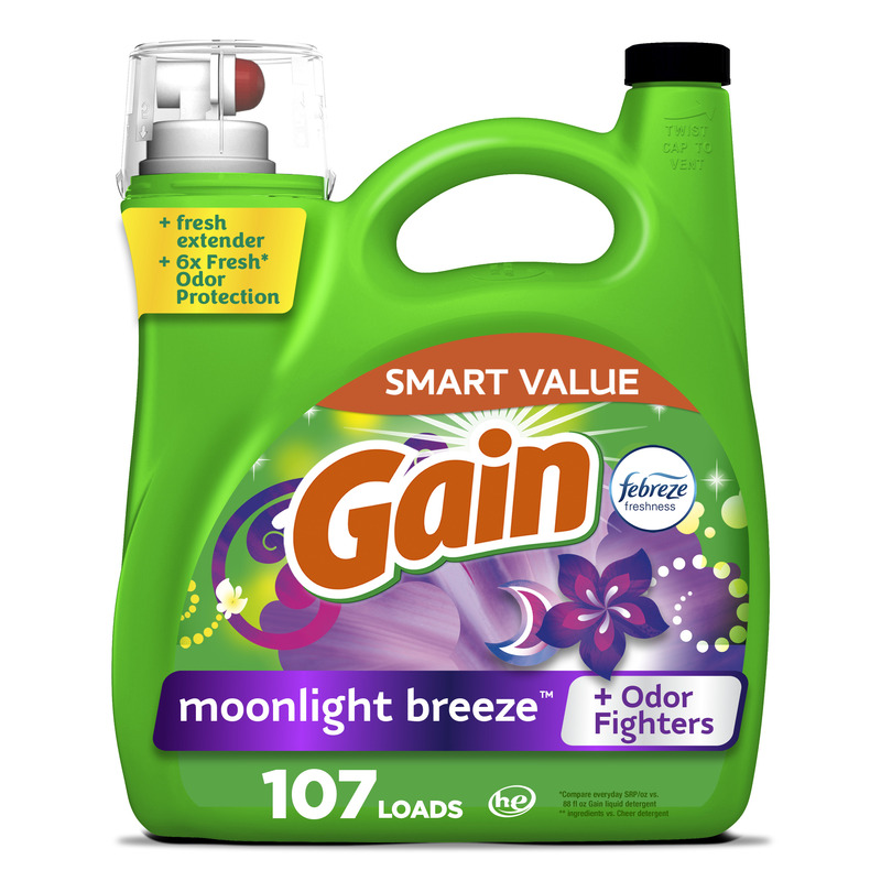 Gain Liquid Laundry Detergent, Moonlight Breeze Scent, 154 fl oz